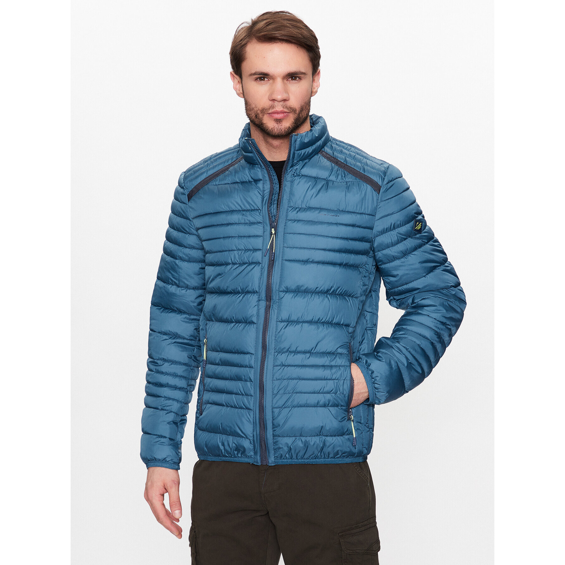 Volcano Пухено яке Bartley M06190-S23 Син Regular Fit - Pepit.bg