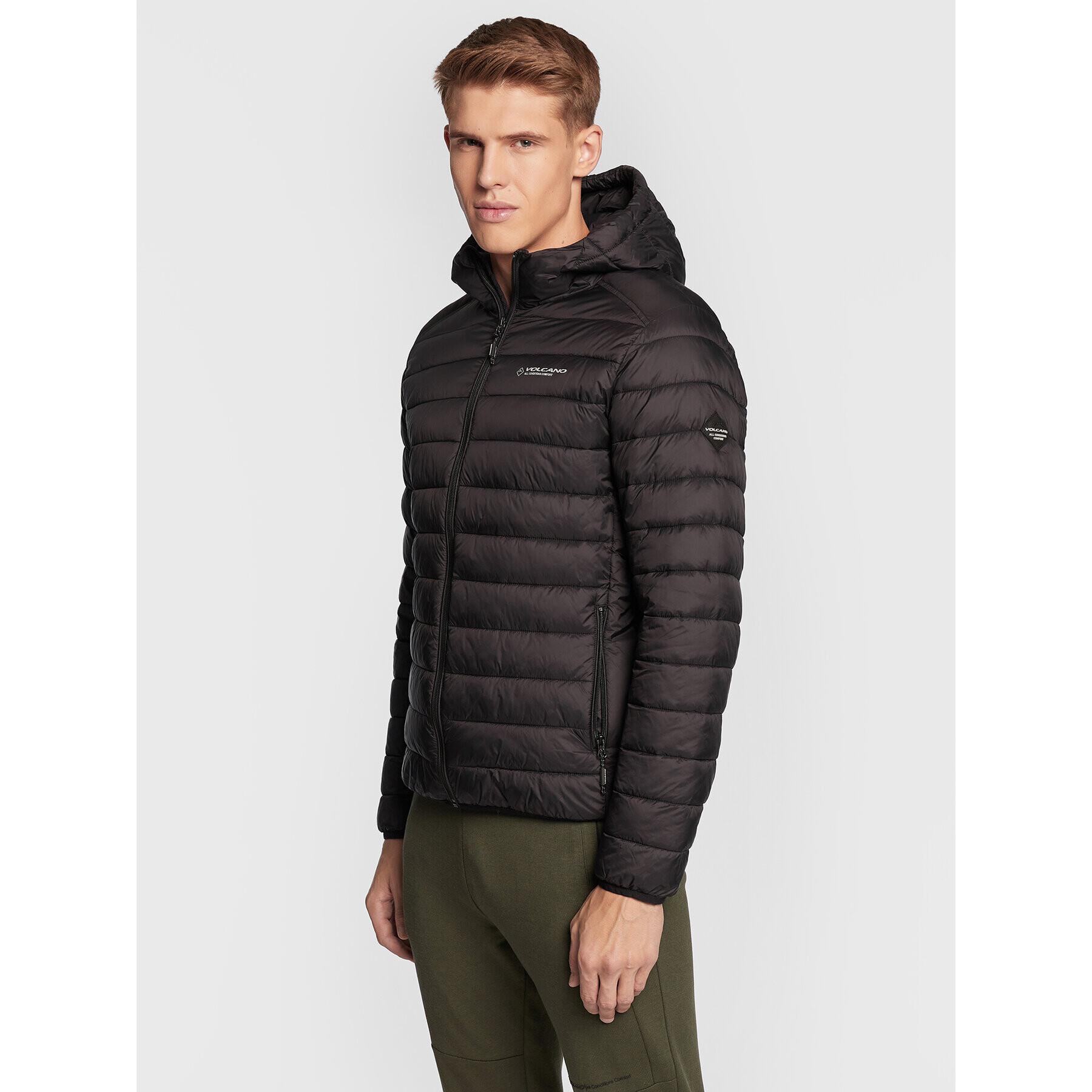 Volcano Пухено яке J-Finner M06088-W23 Черен Regular Fit - Pepit.bg