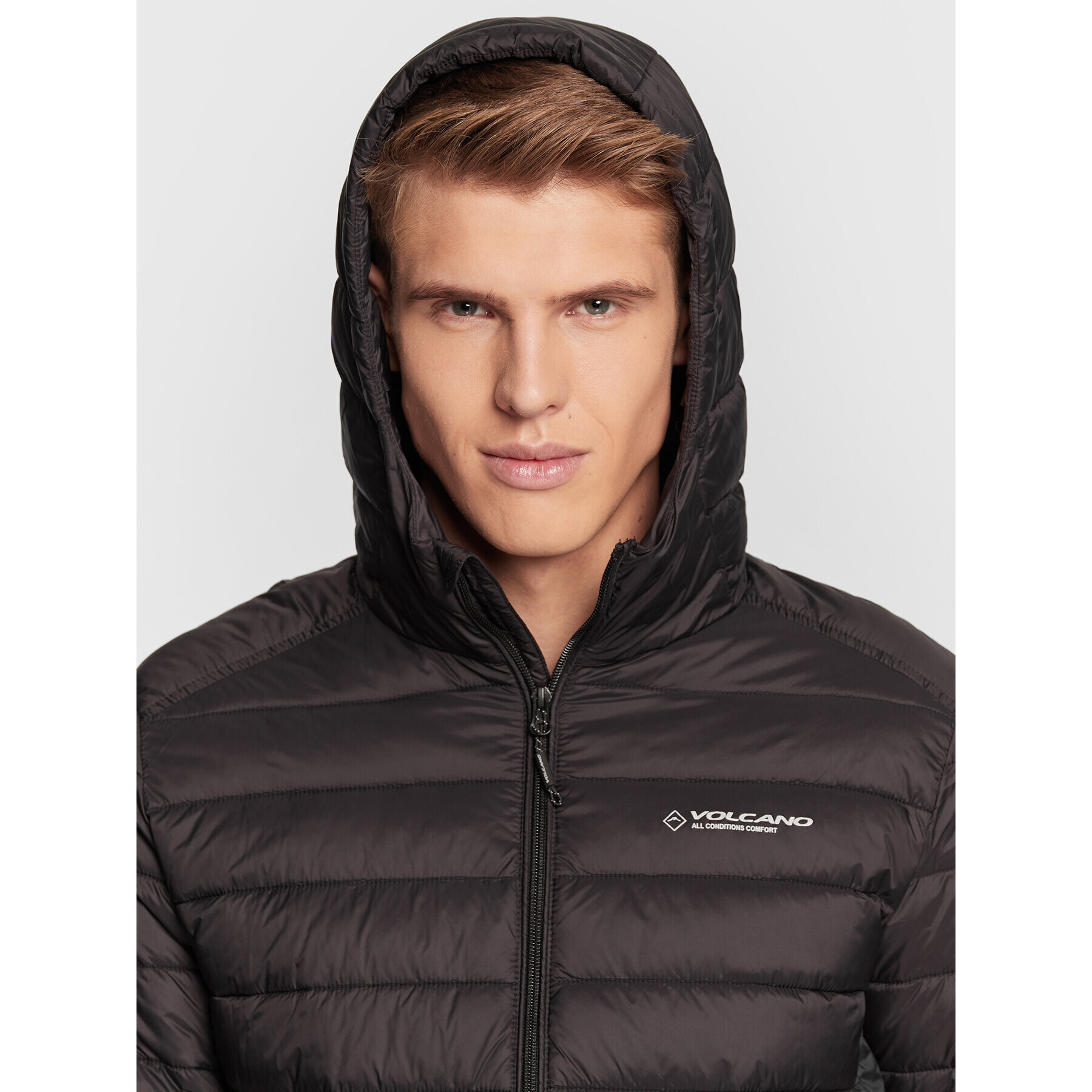 Volcano Пухено яке J-Finner M06088-W23 Черен Regular Fit - Pepit.bg