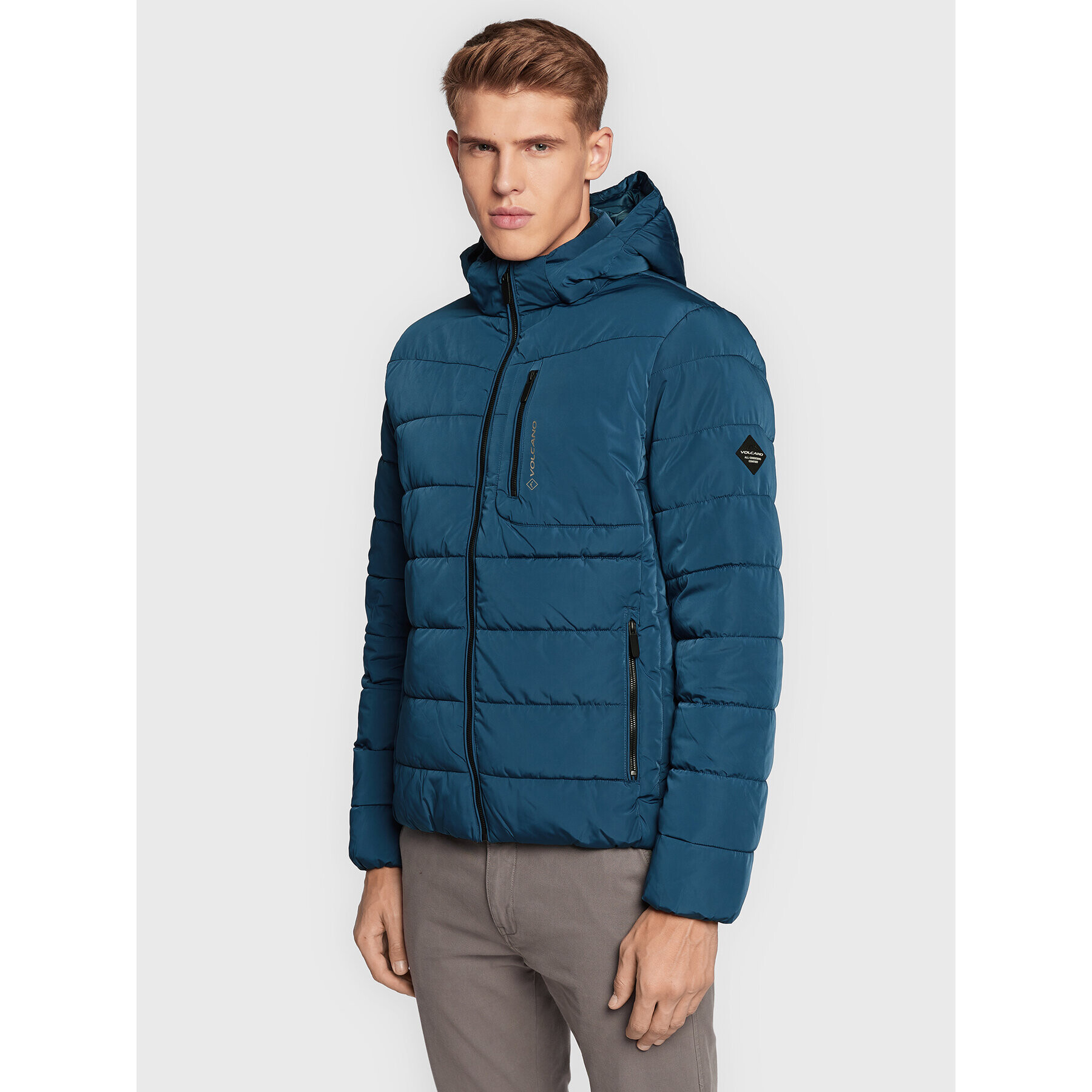 Volcano Пухено яке J-Folly M06093-W23 Син Regular Fit - Pepit.bg