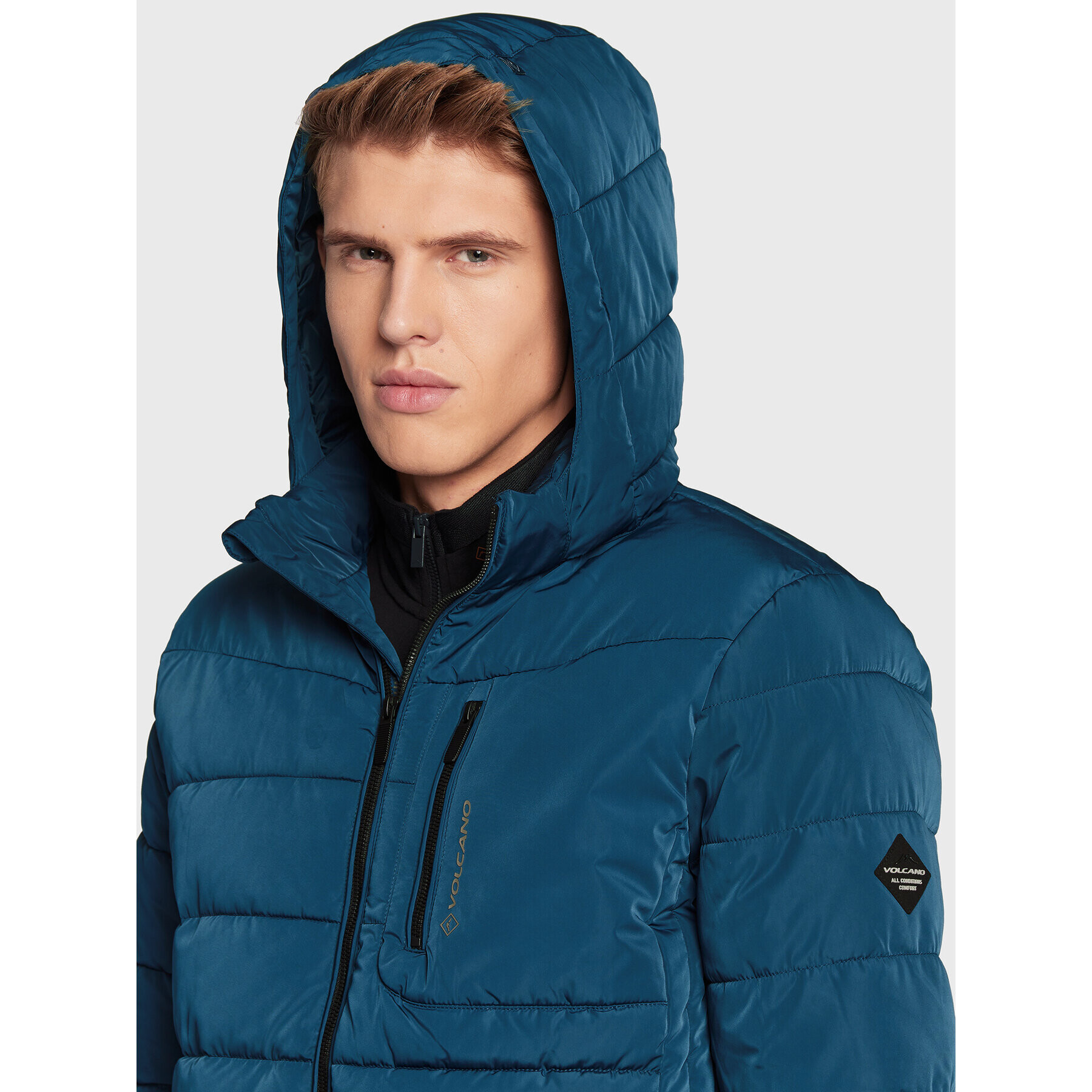 Volcano Пухено яке J-Folly M06093-W23 Син Regular Fit - Pepit.bg
