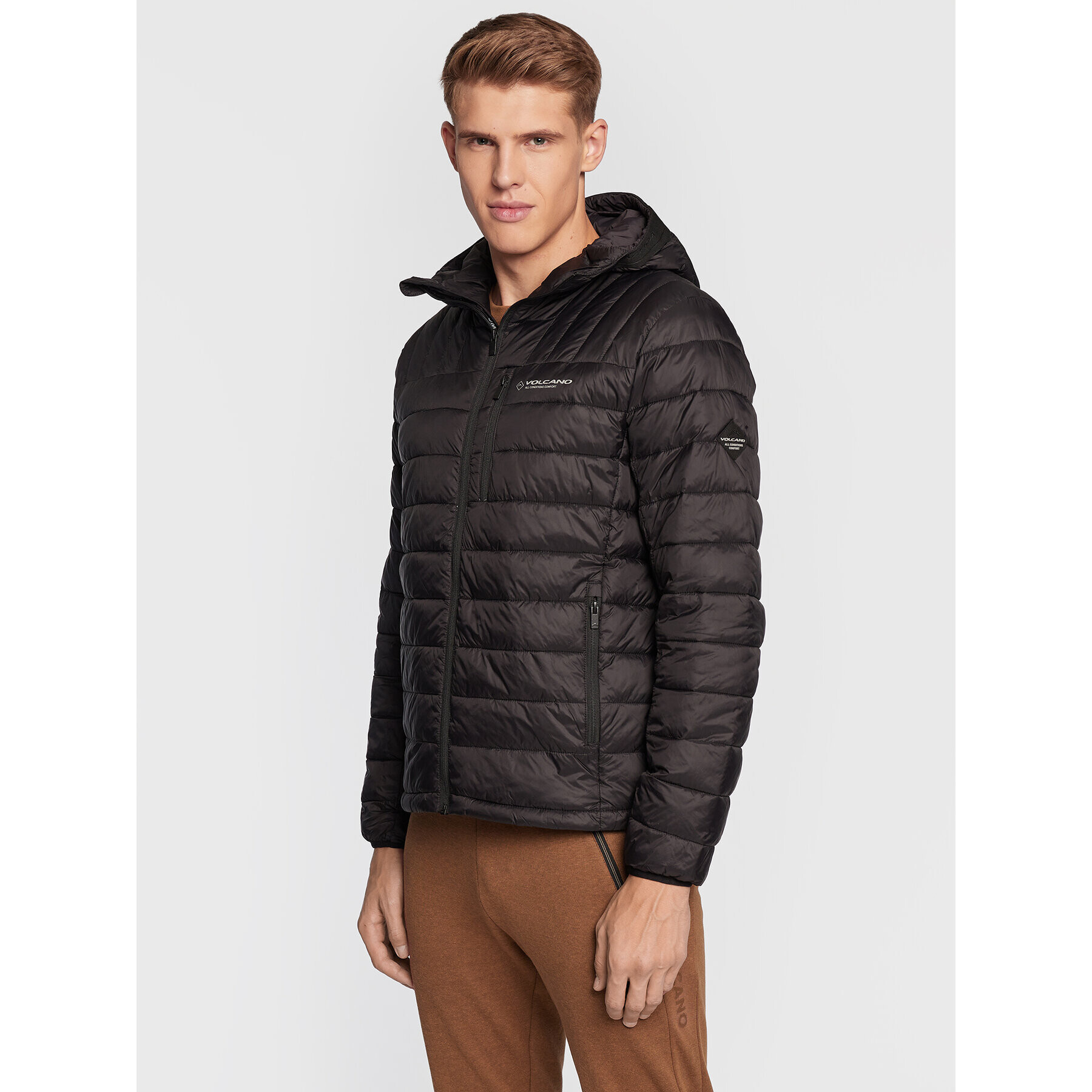 Volcano Пухено яке J-Kerst M06087-W23 Черен Regular Fit - Pepit.bg