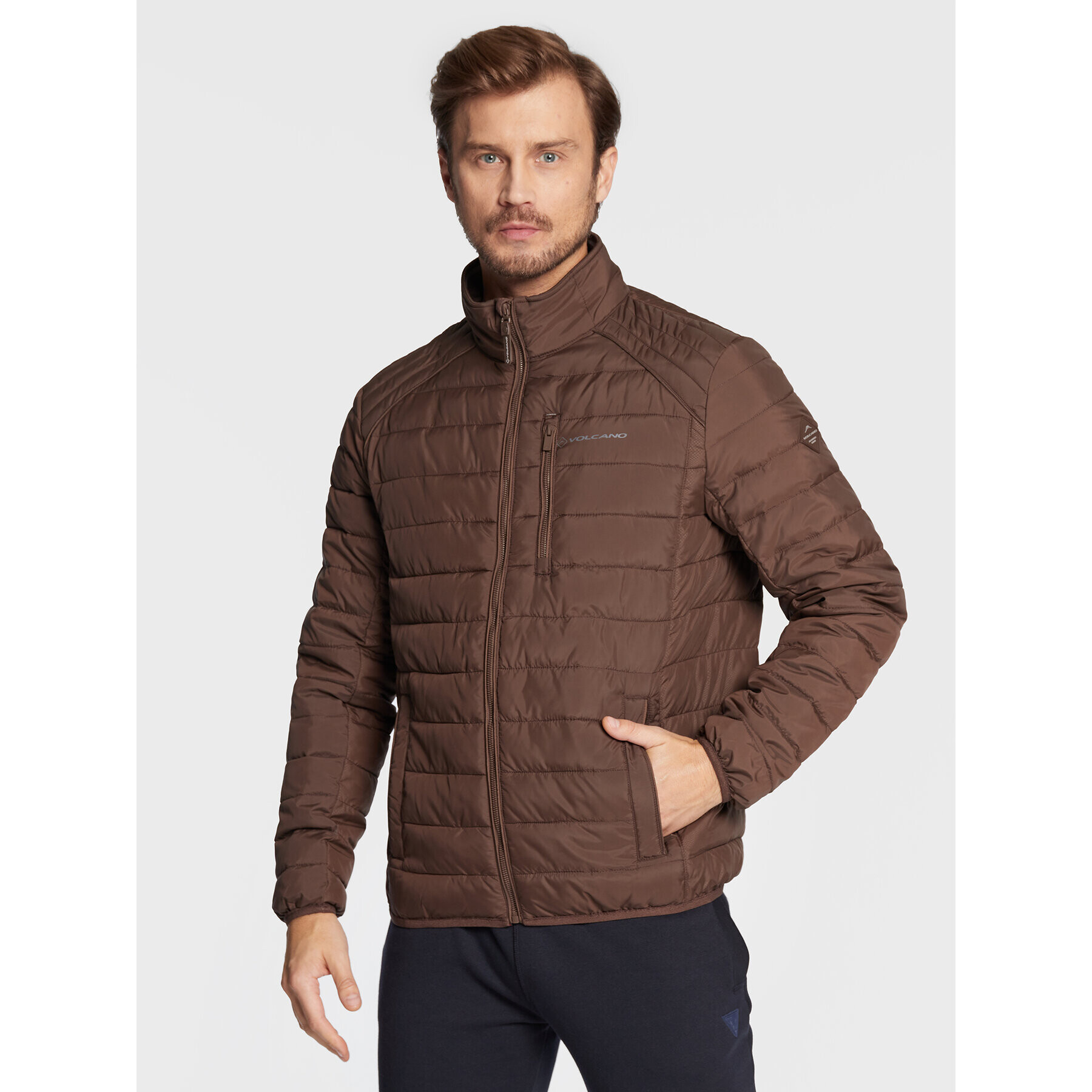 Volcano Пухено яке J-Modero M06086-W23 Кафяв Regular Fit - Pepit.bg