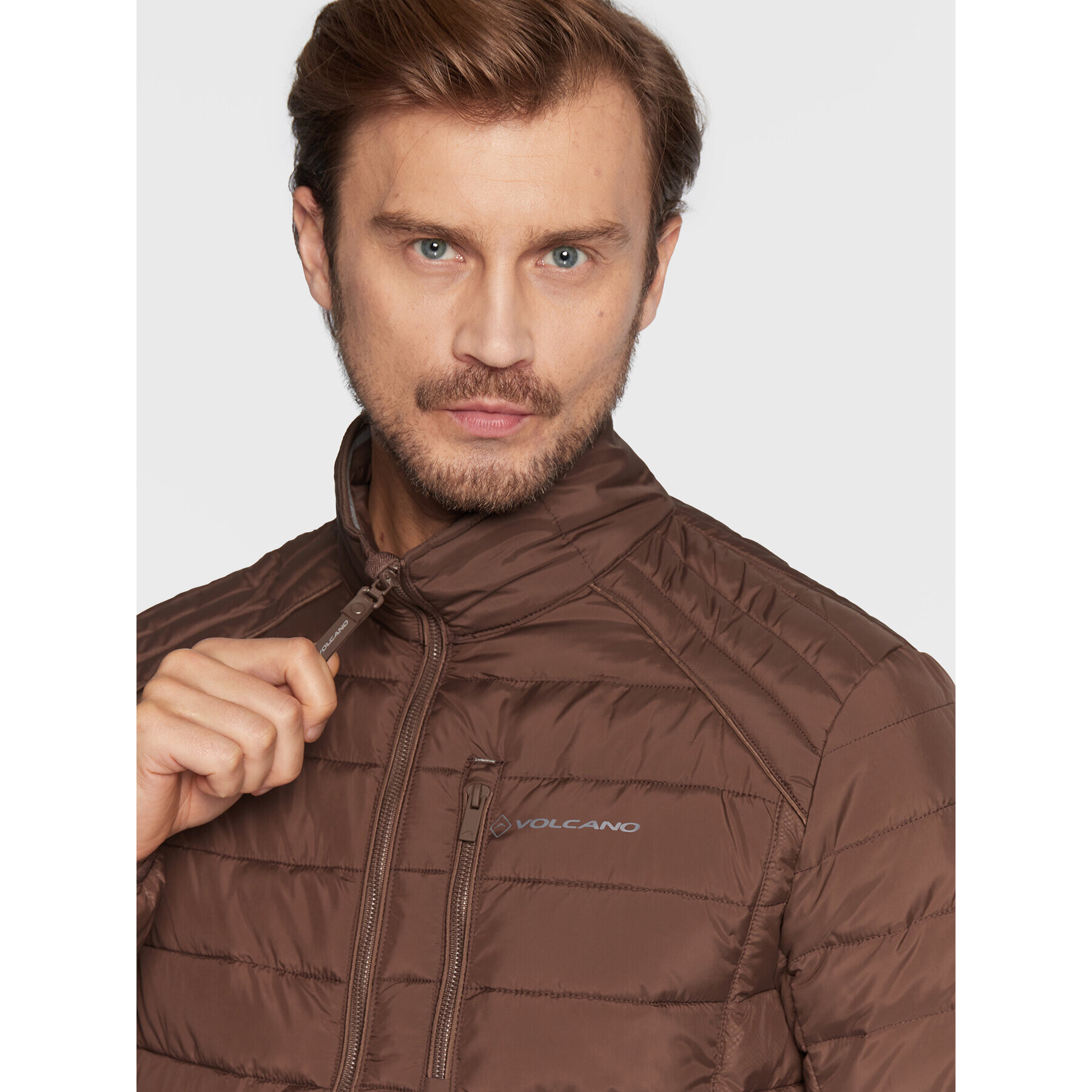 Volcano Пухено яке J-Modero M06086-W23 Кафяв Regular Fit - Pepit.bg