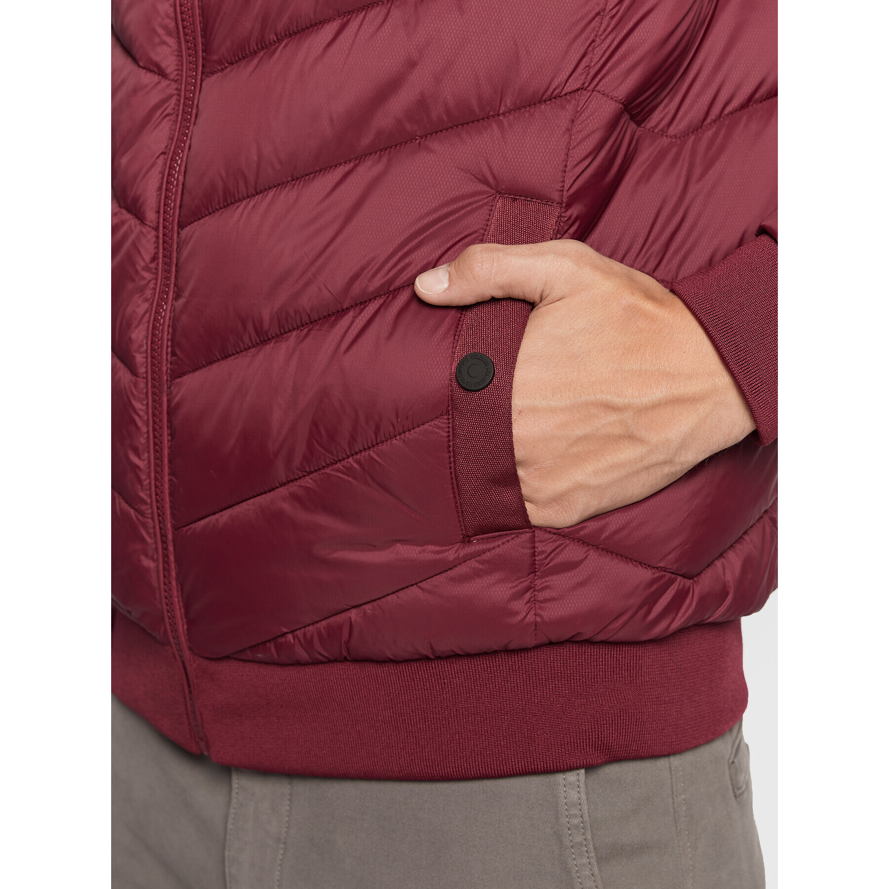 Volcano Пухено яке J-Pharel M06089-W23 Бордо Regular Fit - Pepit.bg