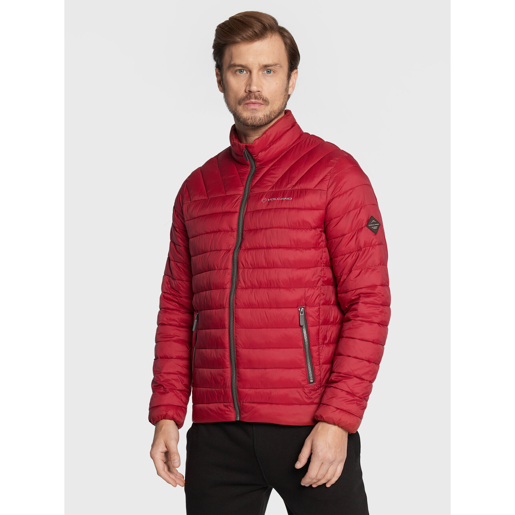 Volcano Пухено яке J-Wickson M06085-W23 Червен Regular Fit - Pepit.bg