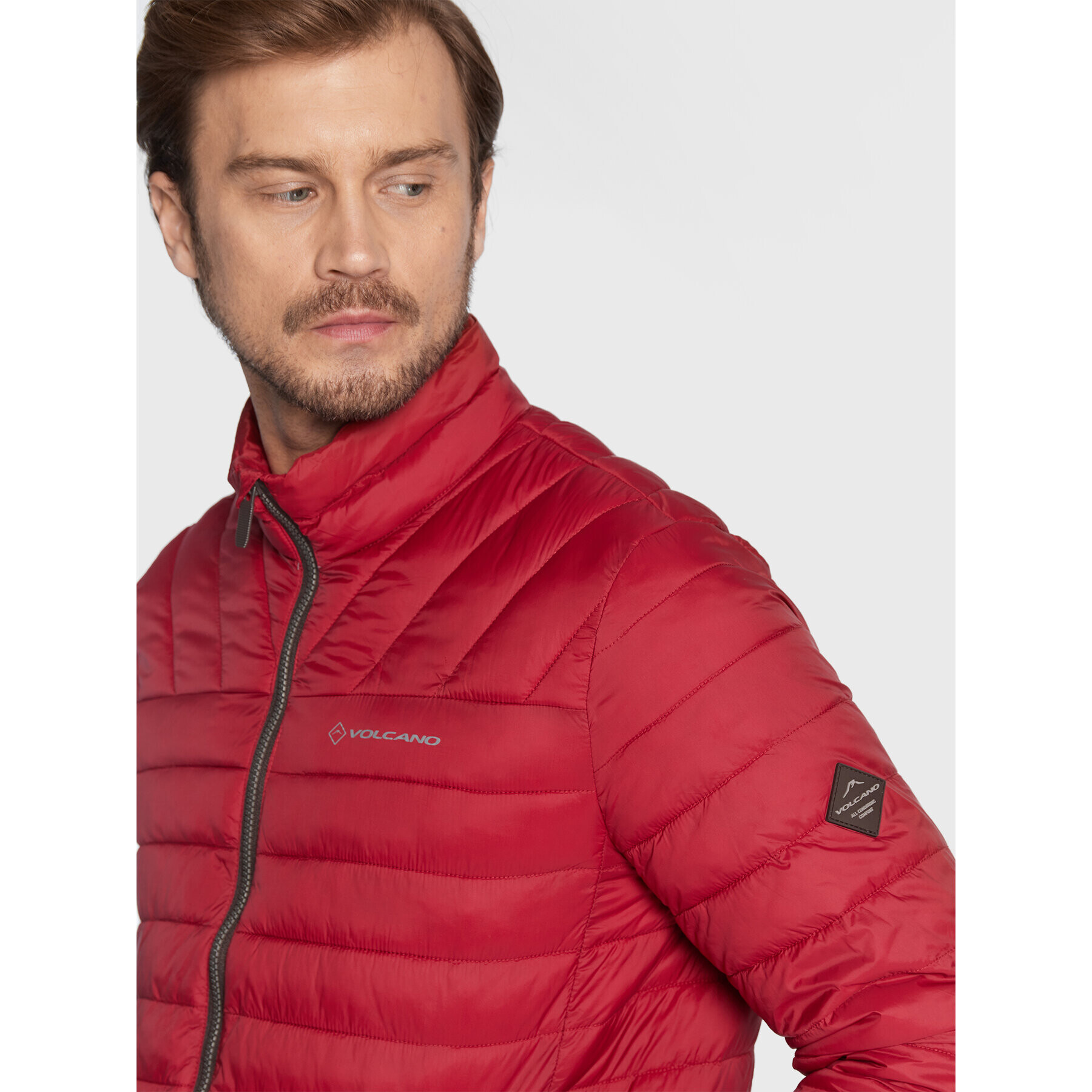Volcano Пухено яке J-Wickson M06085-W23 Червен Regular Fit - Pepit.bg