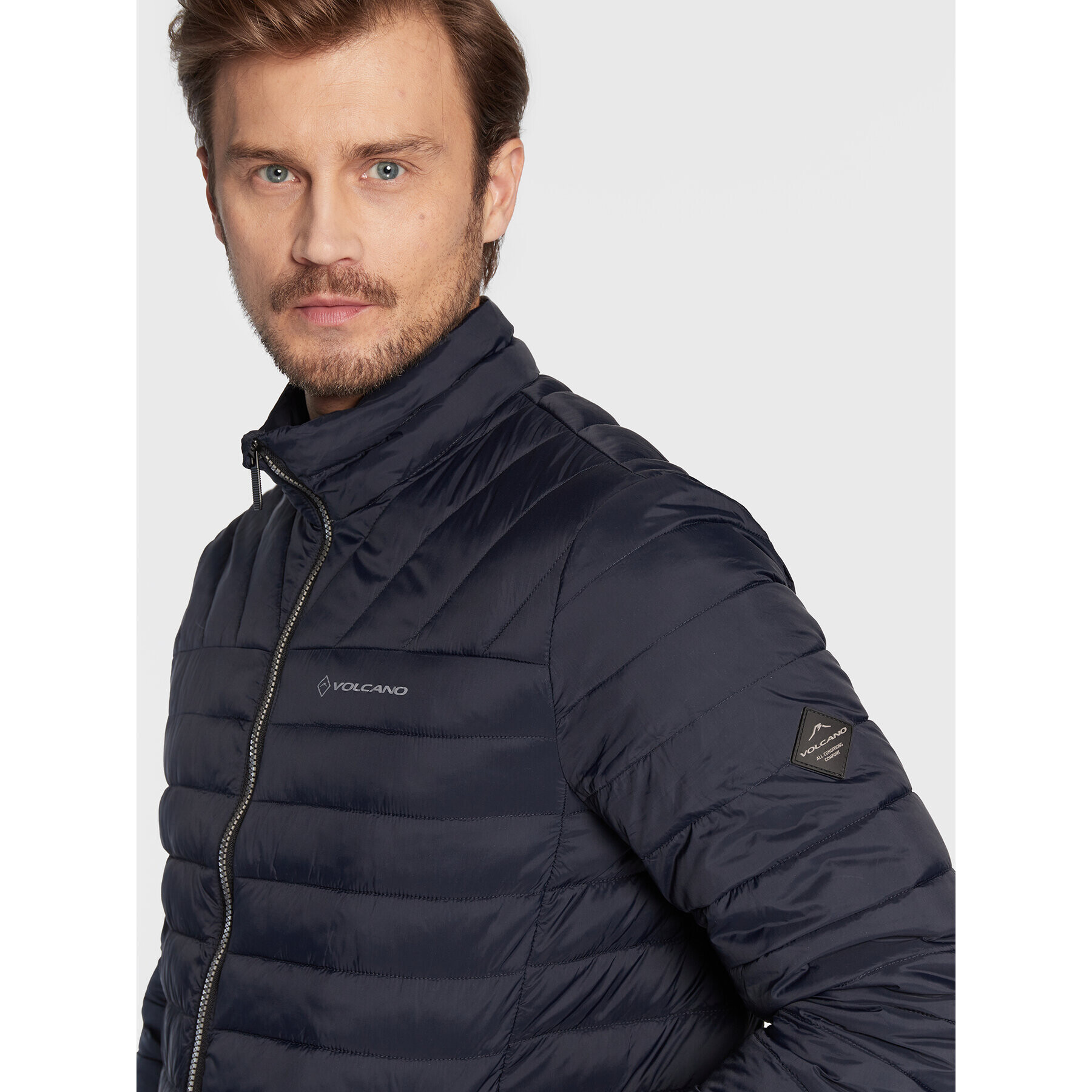 Volcano Пухено яке J-Wiscon M06085-W23 Тъмносин Regular Fit - Pepit.bg