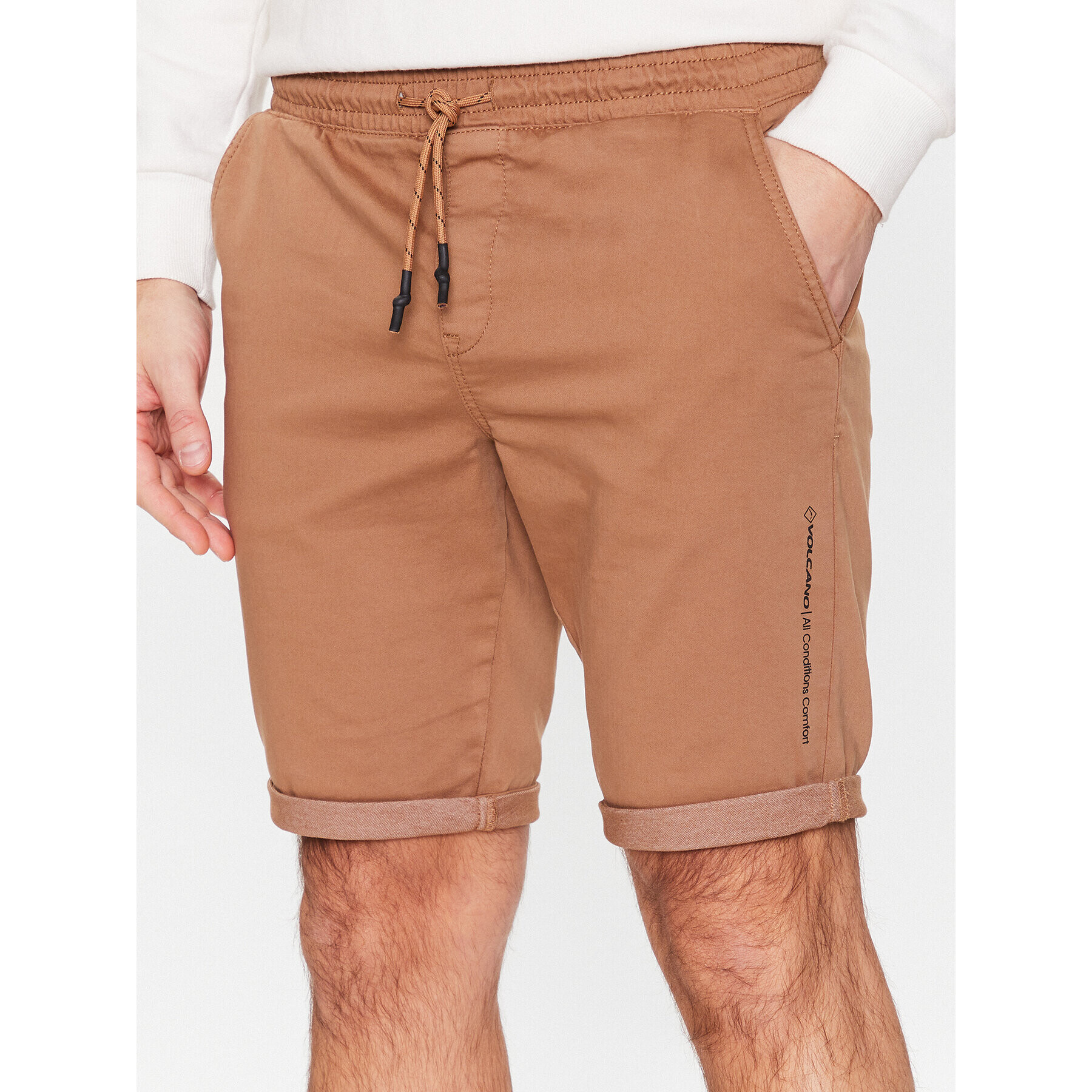 Volcano Шорти от плат Lears M23285-S23 Кафяв Regular Fit - Pepit.bg