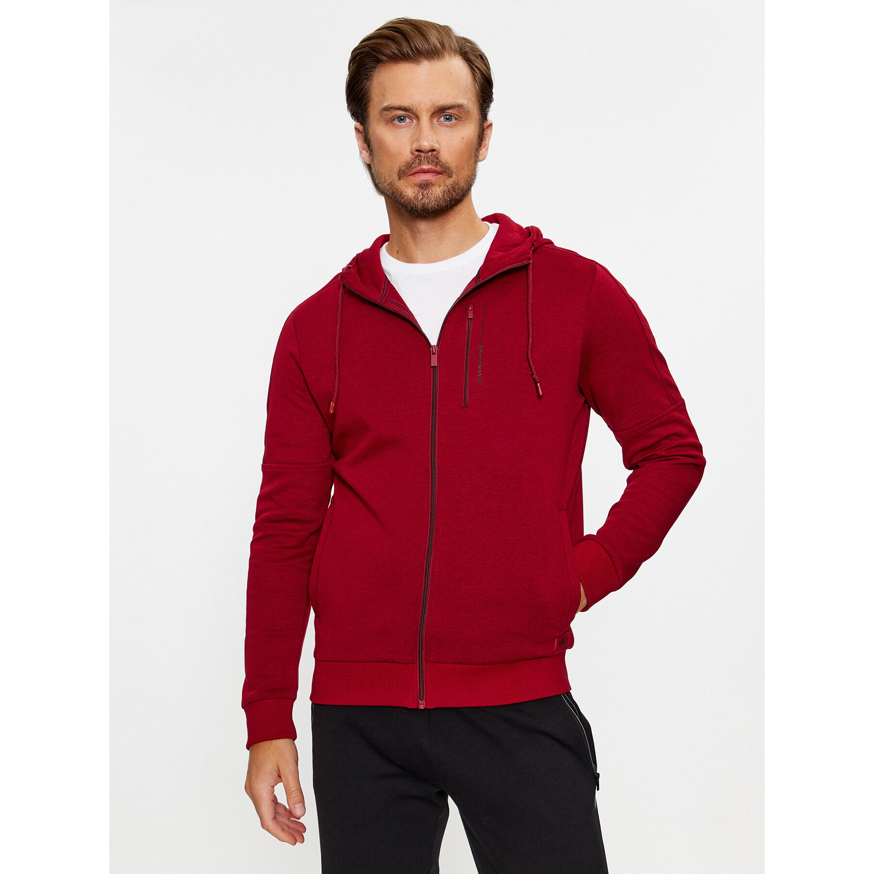Volcano Суитшърт B-Allan M01240-W24 Червен Regular Fit - Pepit.bg
