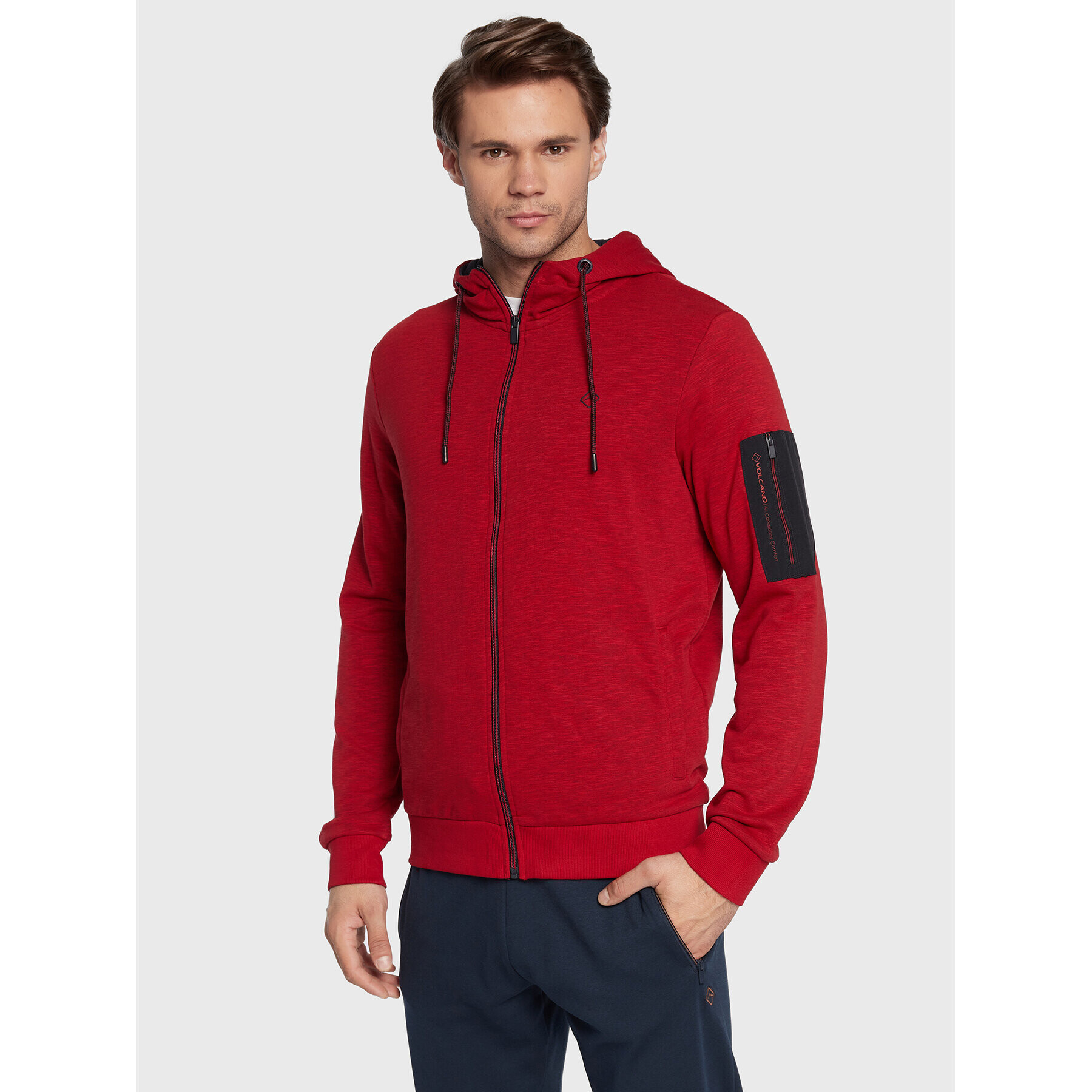 Volcano Суитшърт B-Rocky M01170-W23 Червен Regular Fit - Pepit.bg