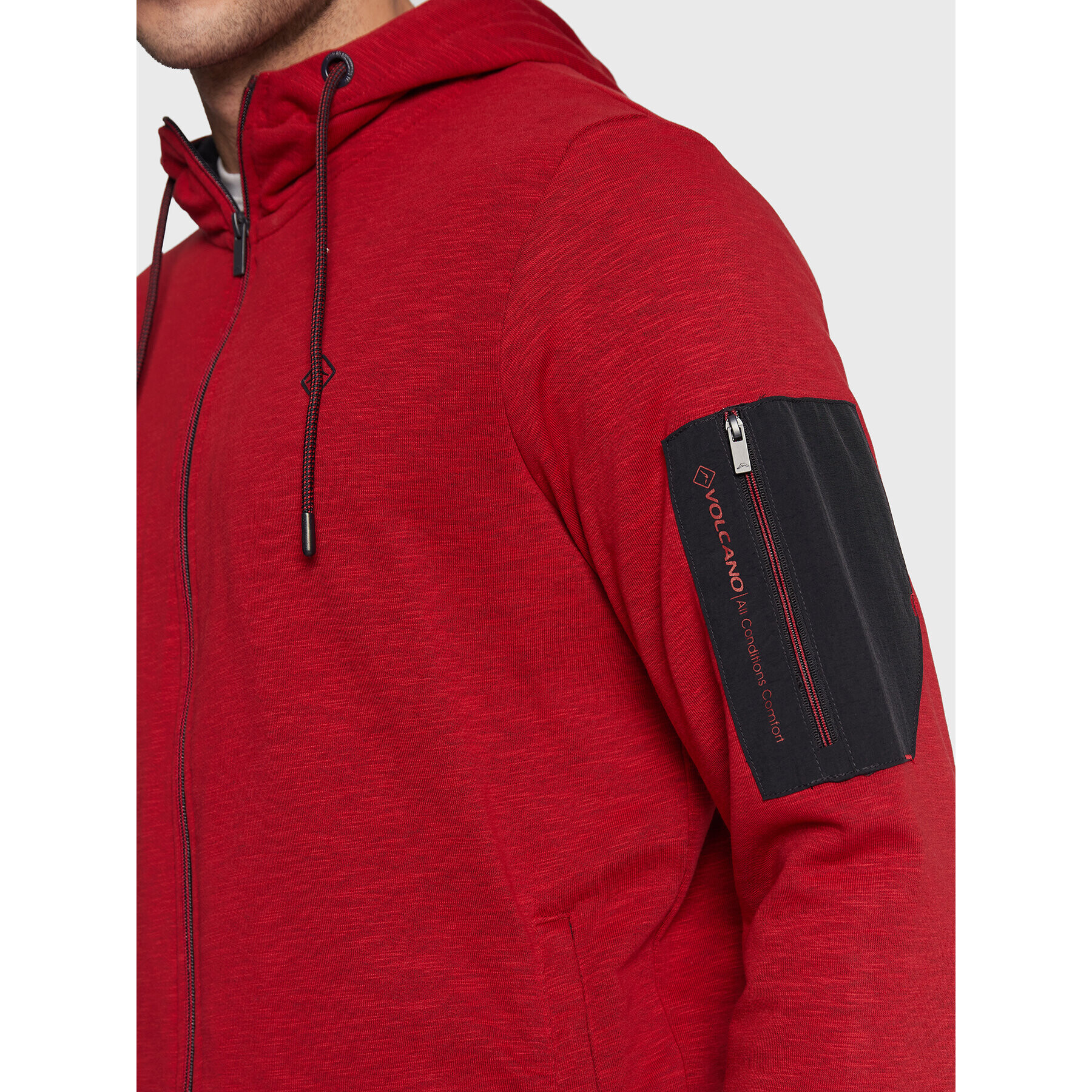 Volcano Суитшърт B-Rocky M01170-W23 Червен Regular Fit - Pepit.bg