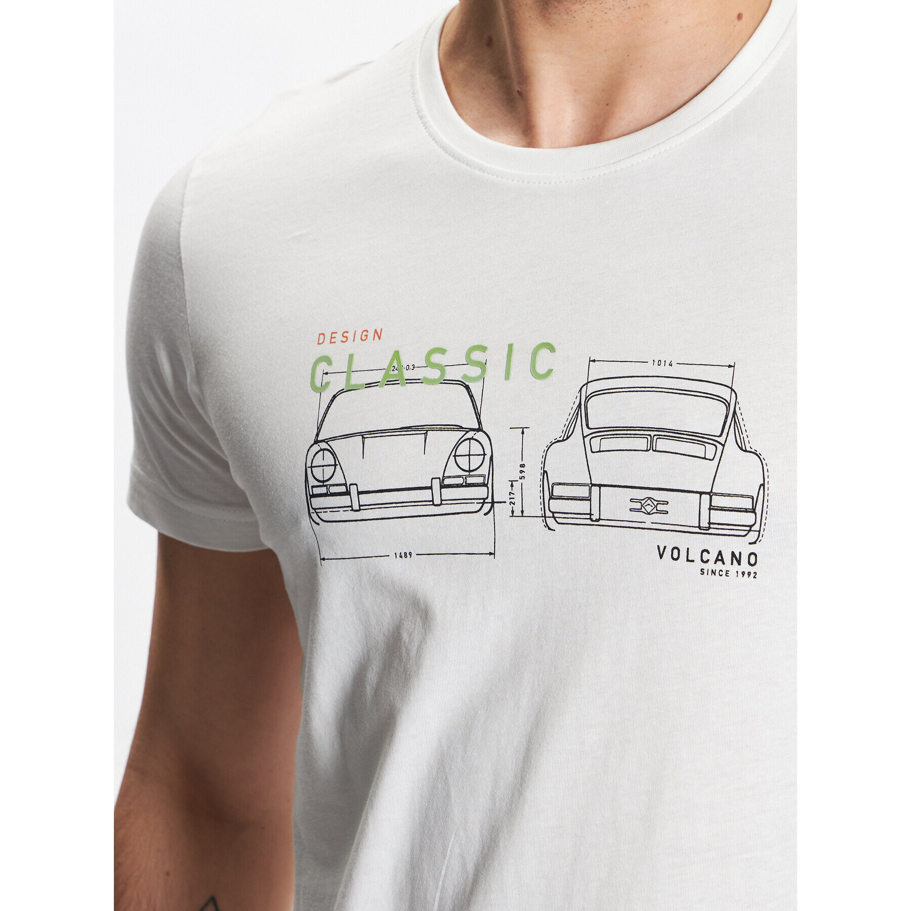 Volcano Тишърт M02006-S23 Бял Regular Fit - Pepit.bg