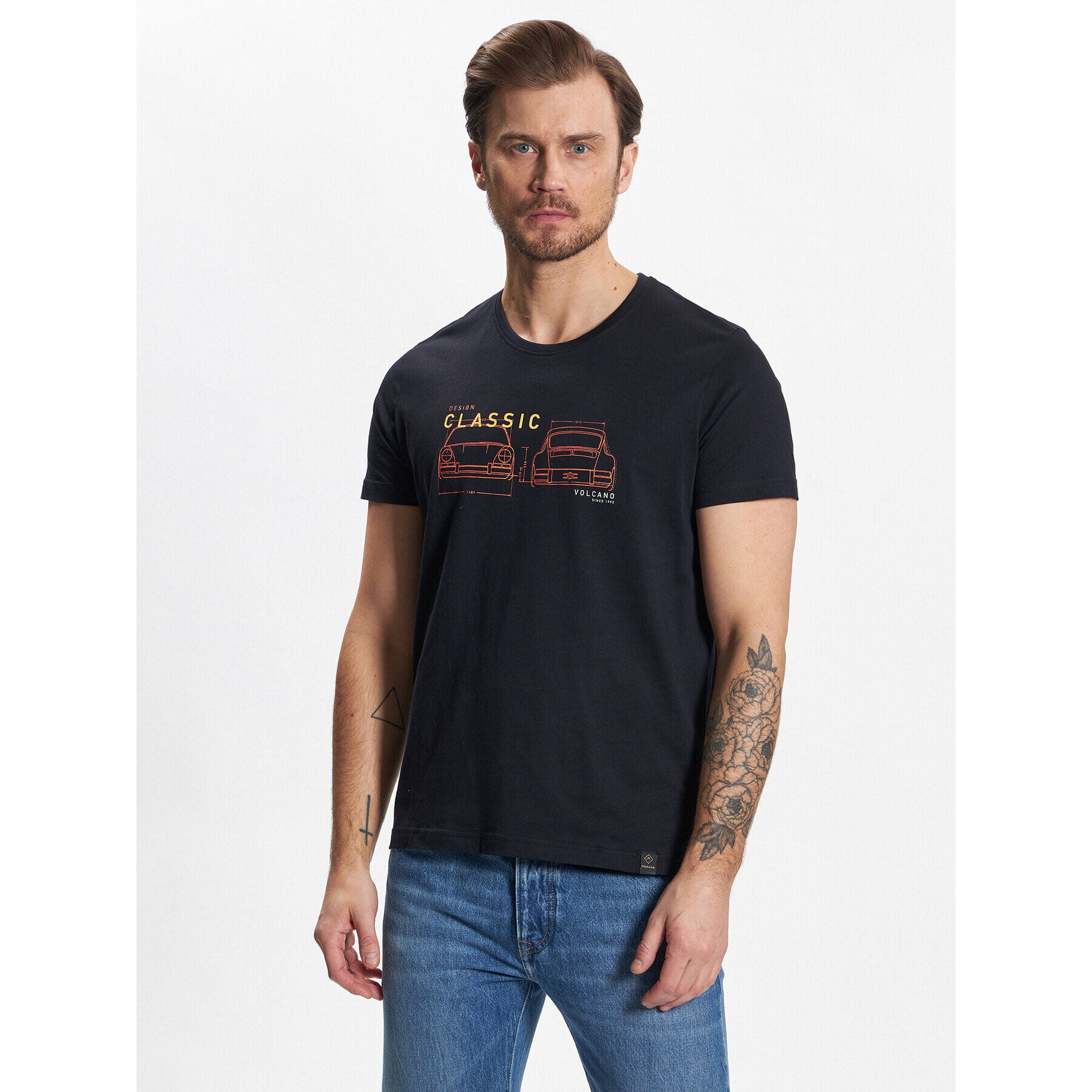 Volcano Тишърт M02006-S23 Черен Regular Fit - Pepit.bg