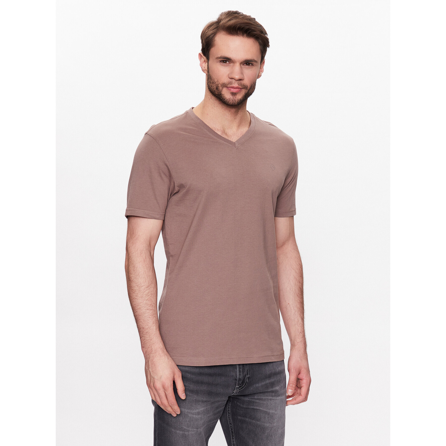 Volcano Тишърт Slit M02370-S23 Кафяв Regular Fit - Pepit.bg