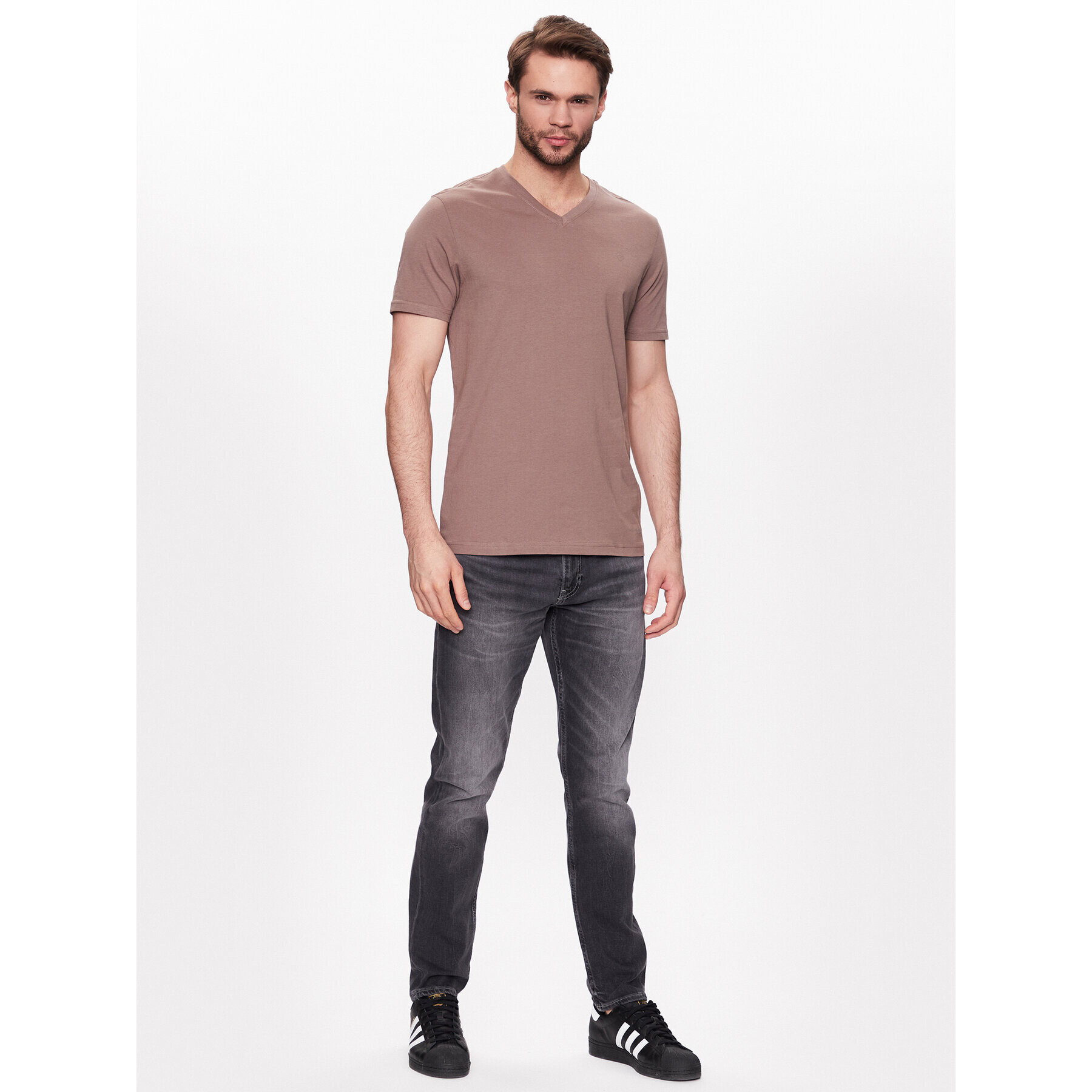 Volcano Тишърт Slit M02370-S23 Кафяв Regular Fit - Pepit.bg