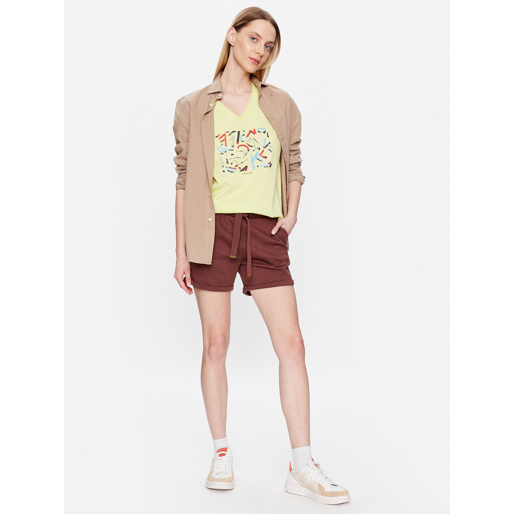 Volcano Тишърт T-Abstract L02156-S23 Жълт Regular Fit - Pepit.bg
