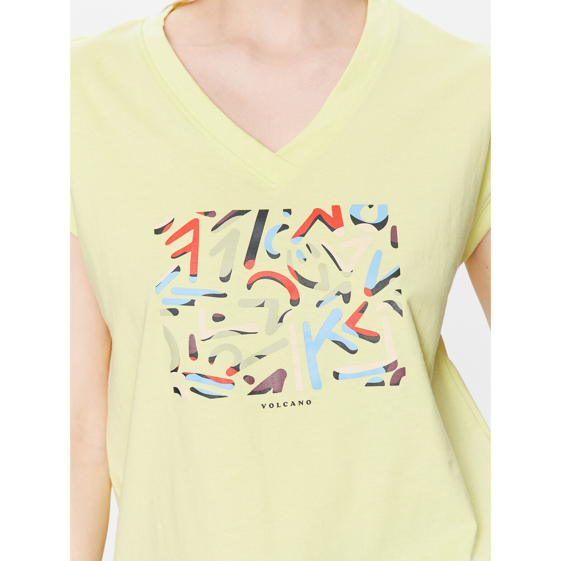Volcano Тишърт T-Abstract L02156-S23 Жълт Regular Fit - Pepit.bg