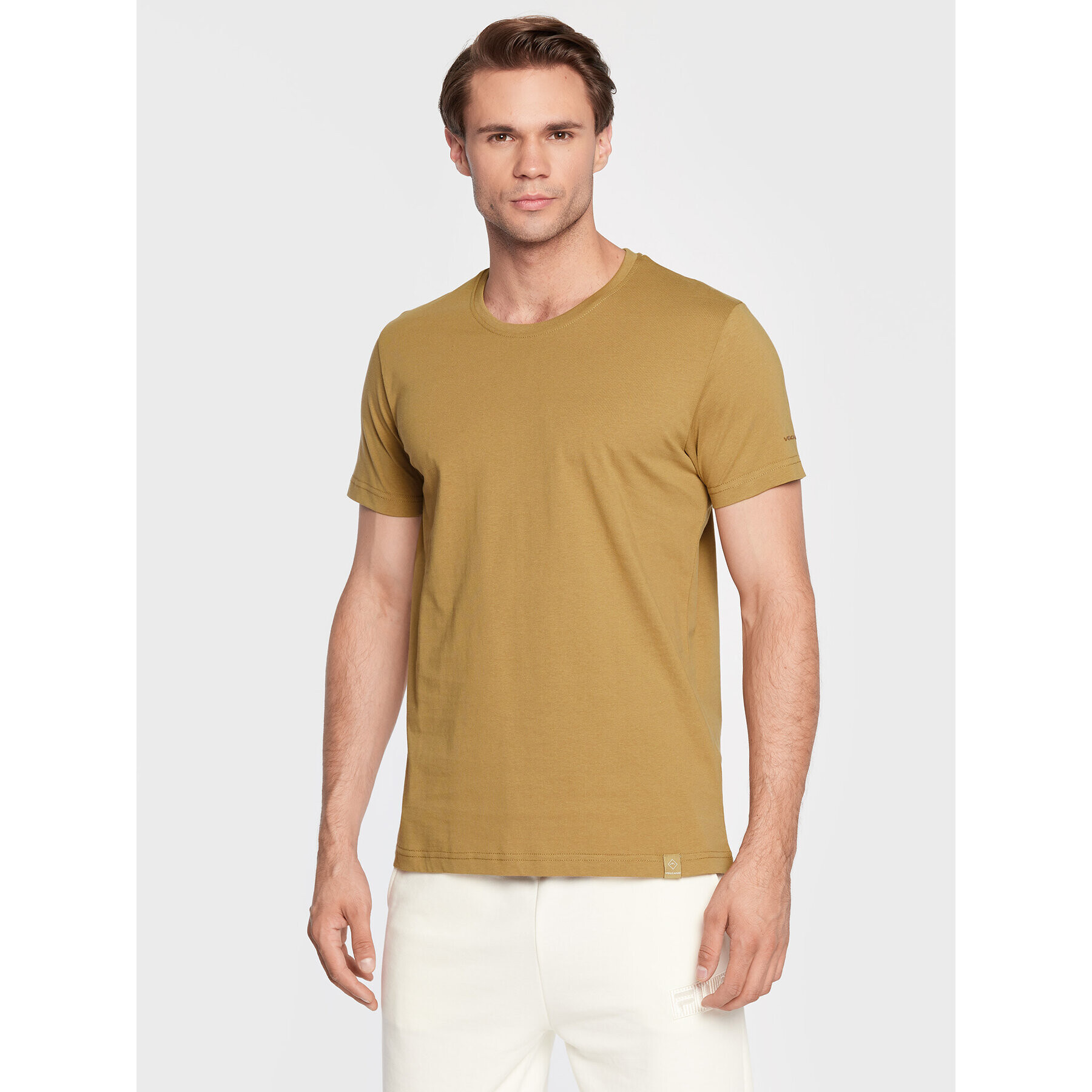 Volcano Тишърт T-Basic M02056-W23 Бежов Regular Fit - Pepit.bg