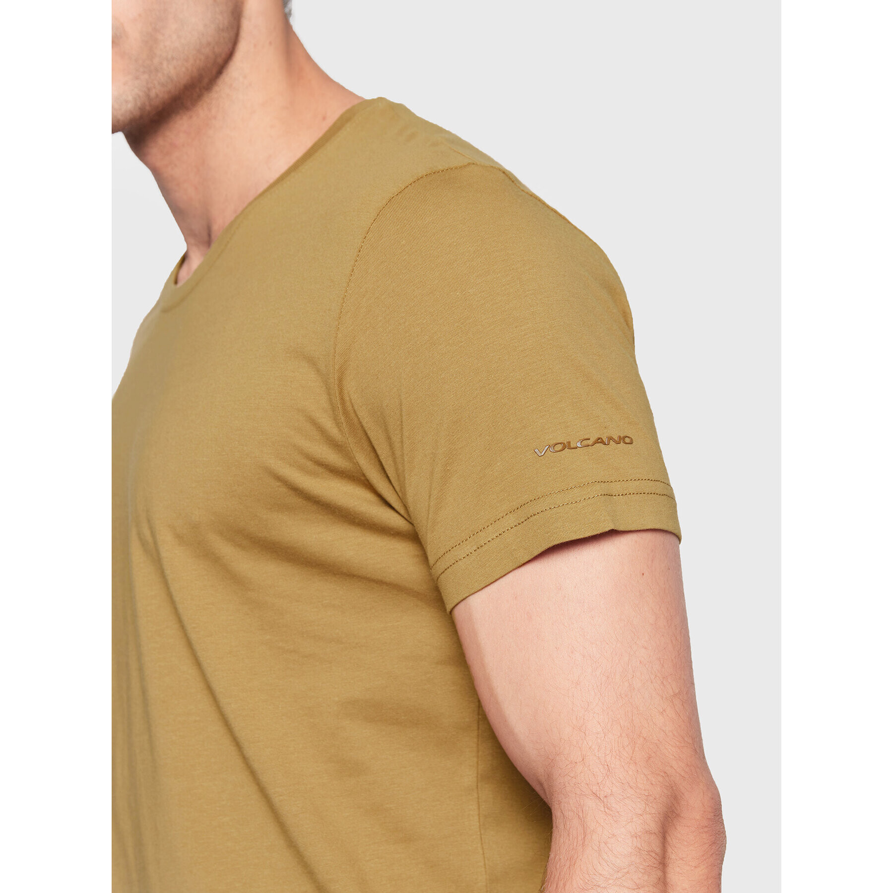 Volcano Тишърт T-Basic M02056-W23 Бежов Regular Fit - Pepit.bg