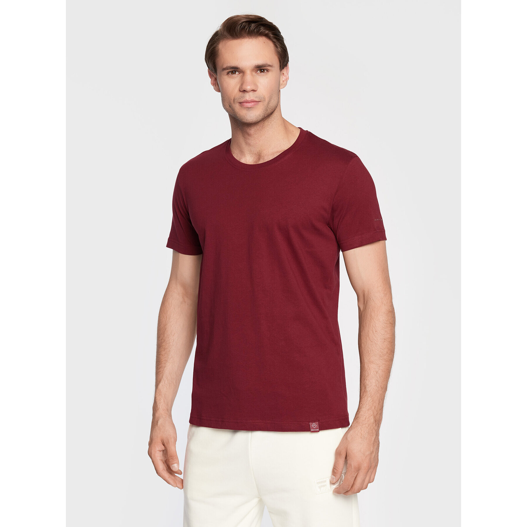 Volcano Тишърт T-Basic M02056-W23 Бордо Regular Fit - Pepit.bg