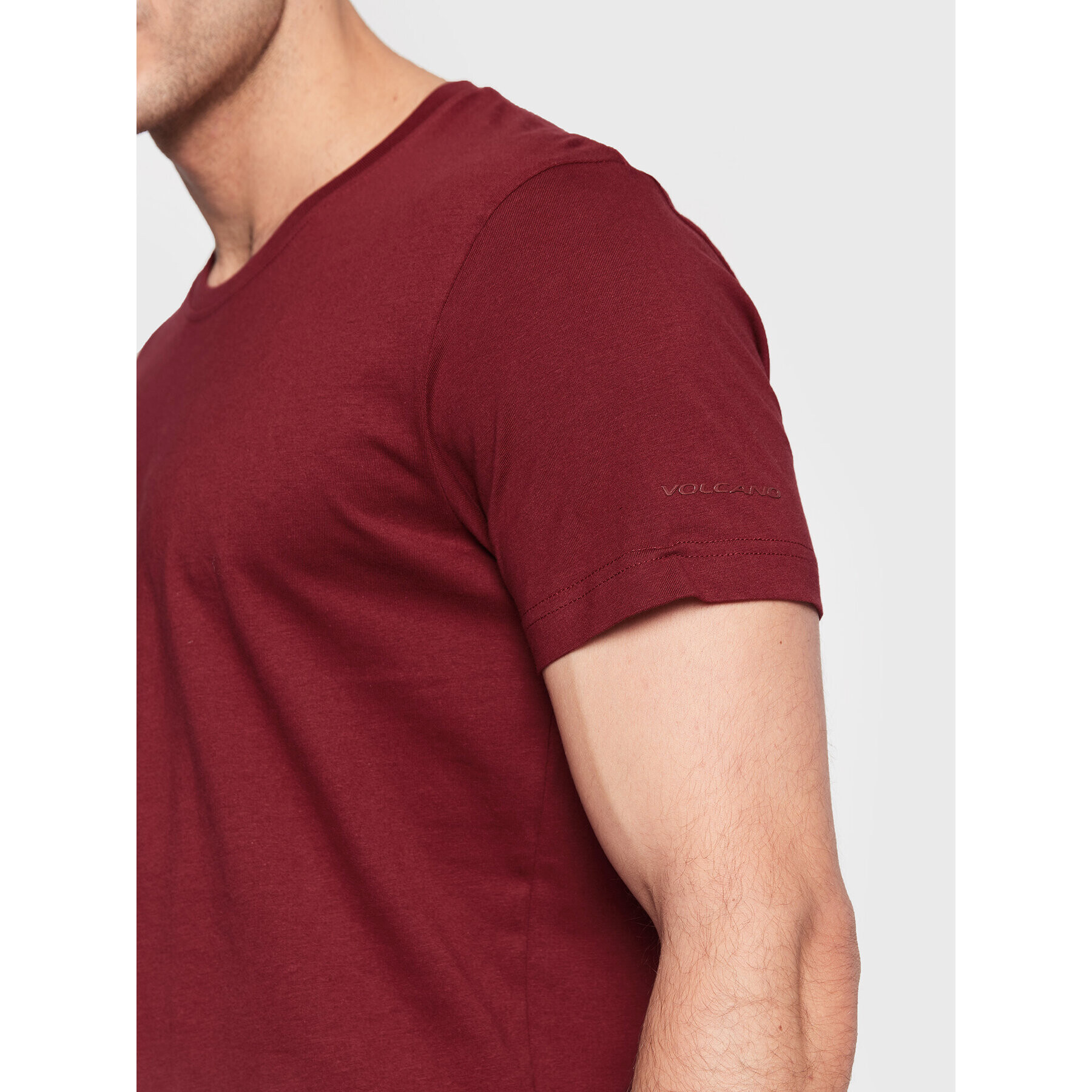 Volcano Тишърт T-Basic M02056-W23 Бордо Regular Fit - Pepit.bg