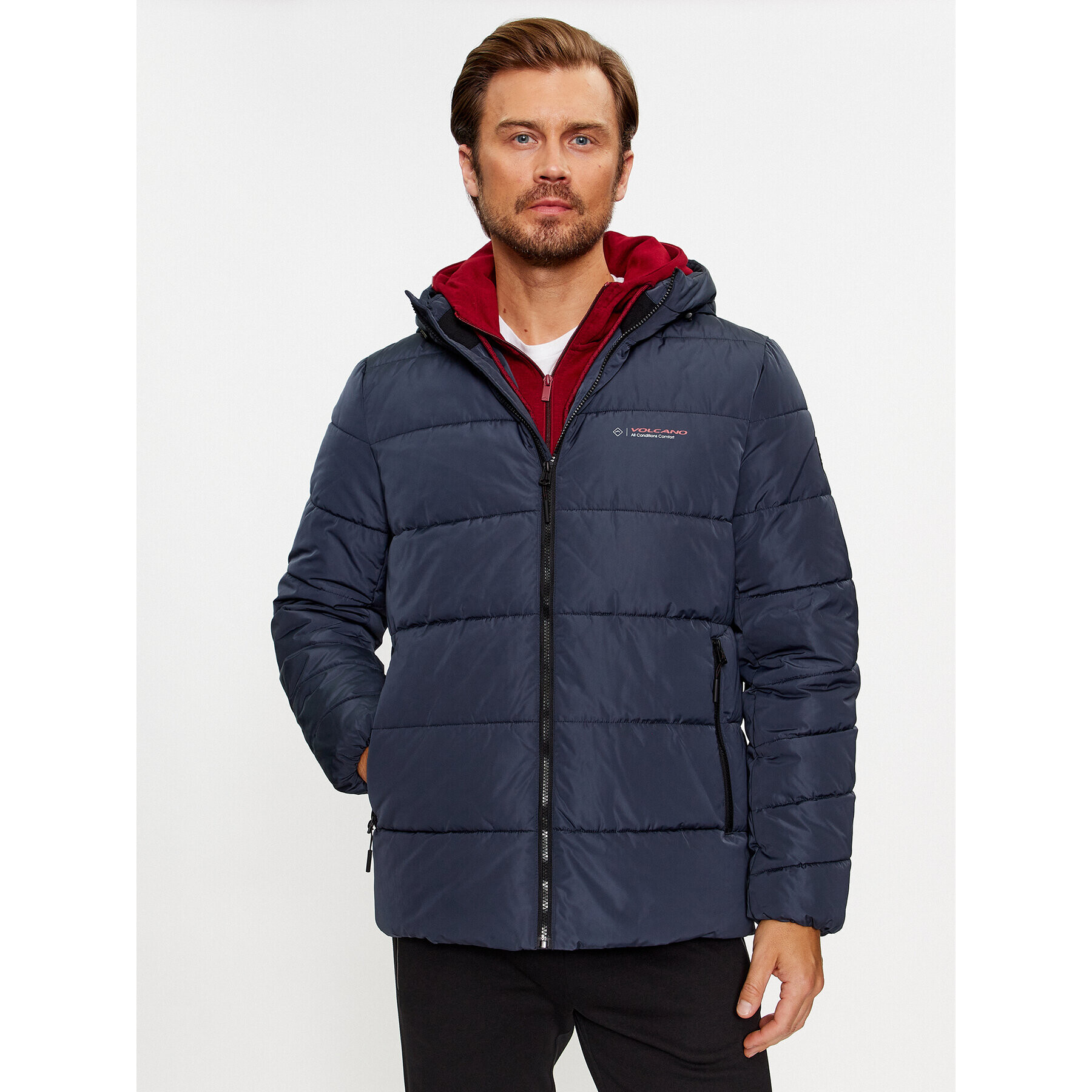 Volcano Зимно яке J-Lyss M06186-W24 Тъмносин Regular Fit - Pepit.bg