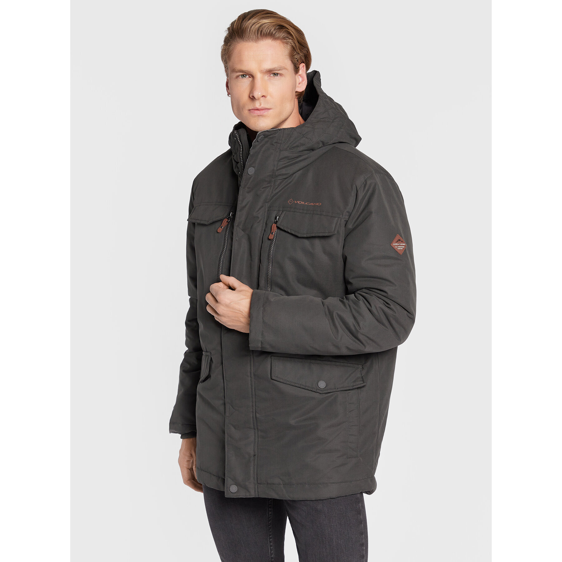 Volcano Зимно яке J-Alys M06097-W23 Сив Regular Fit - Pepit.bg