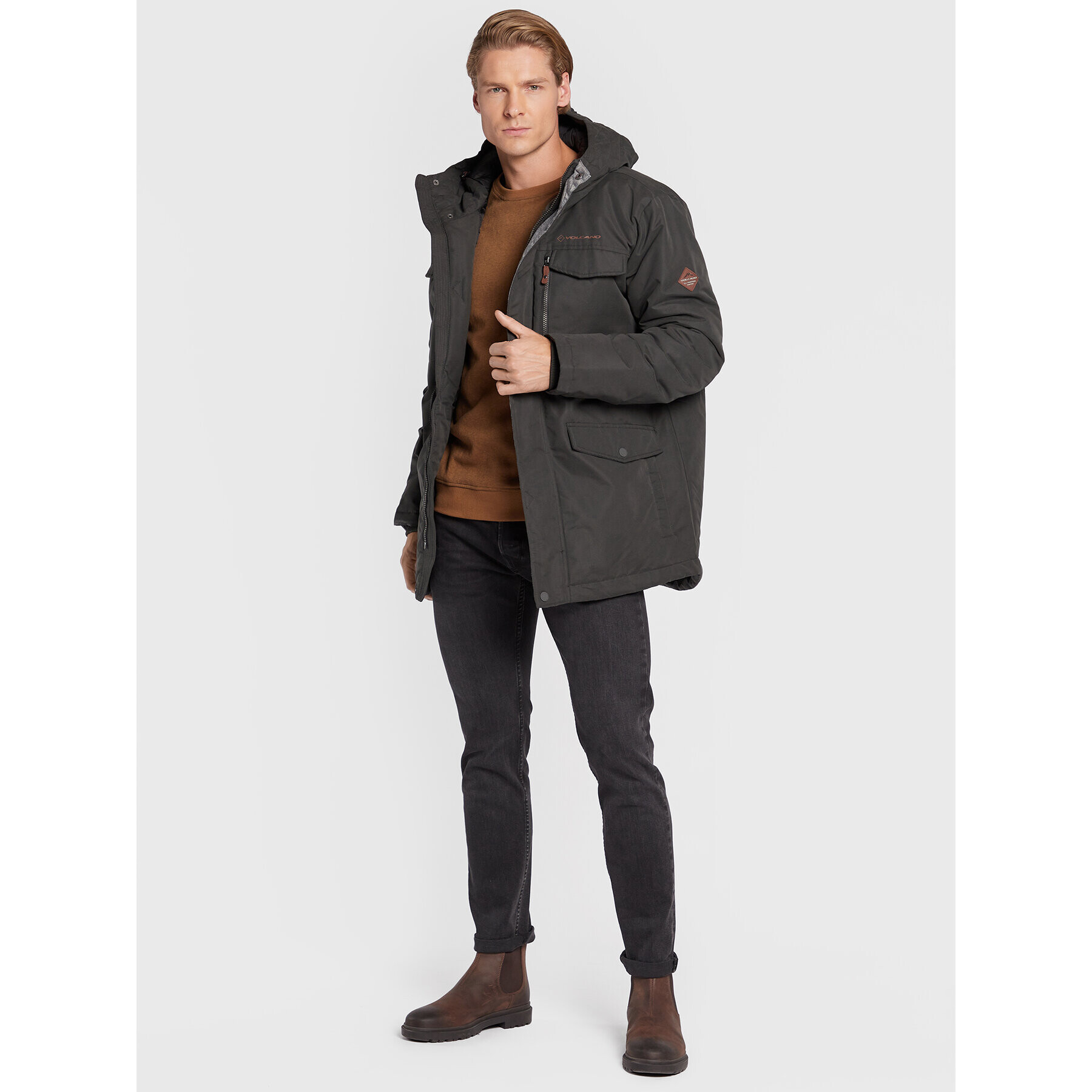 Volcano Зимно яке J-Alys M06097-W23 Сив Regular Fit - Pepit.bg