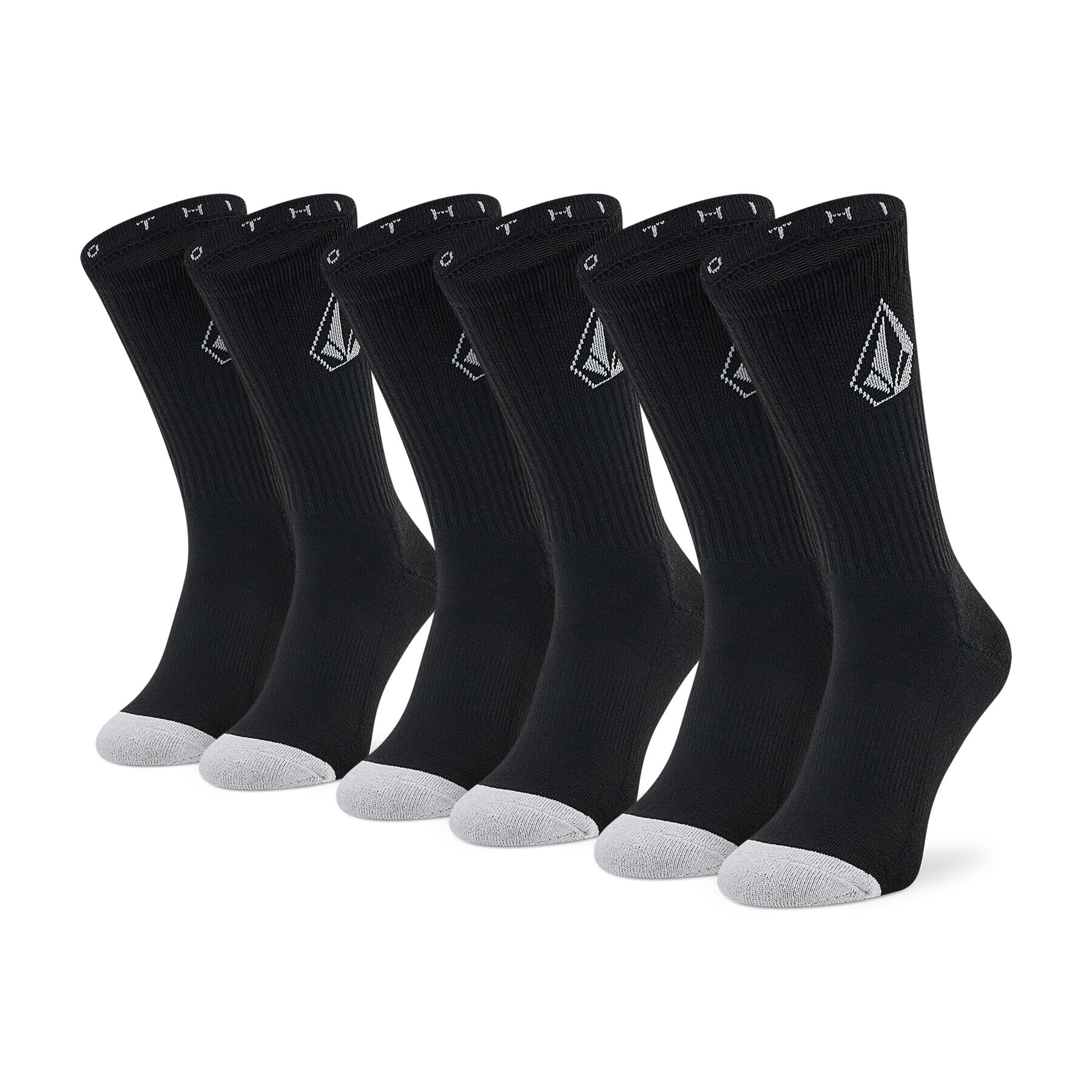 Volcom Комплект 3 чифта дълги чорапи мъжки Full Stone Sock D6302004 Черен - Pepit.bg