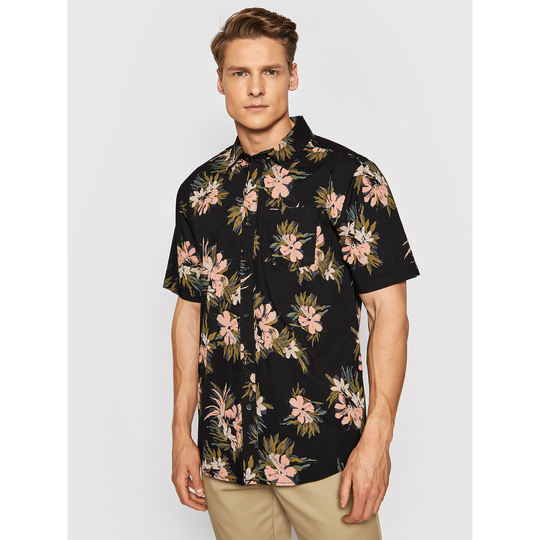 Volcom Риза Floral With Cheese A0412112 Черен Classic Fit - Pepit.bg