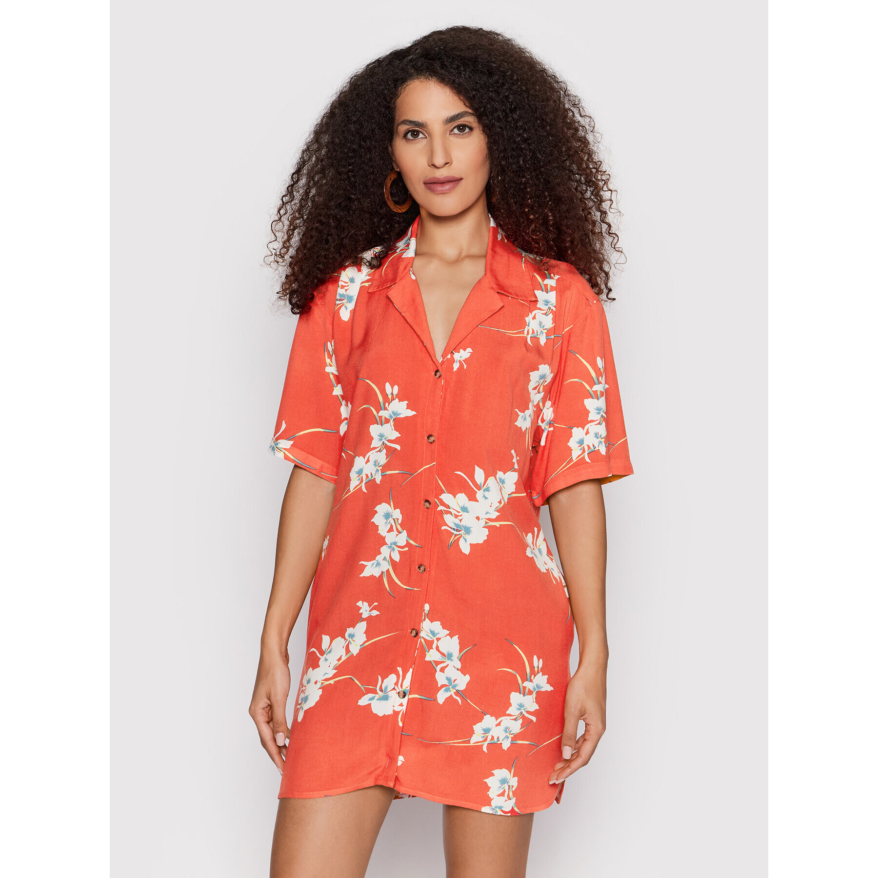 Volcom Рокля тип риза Retro Resort B0412204 Червен Oversize - Pepit.bg