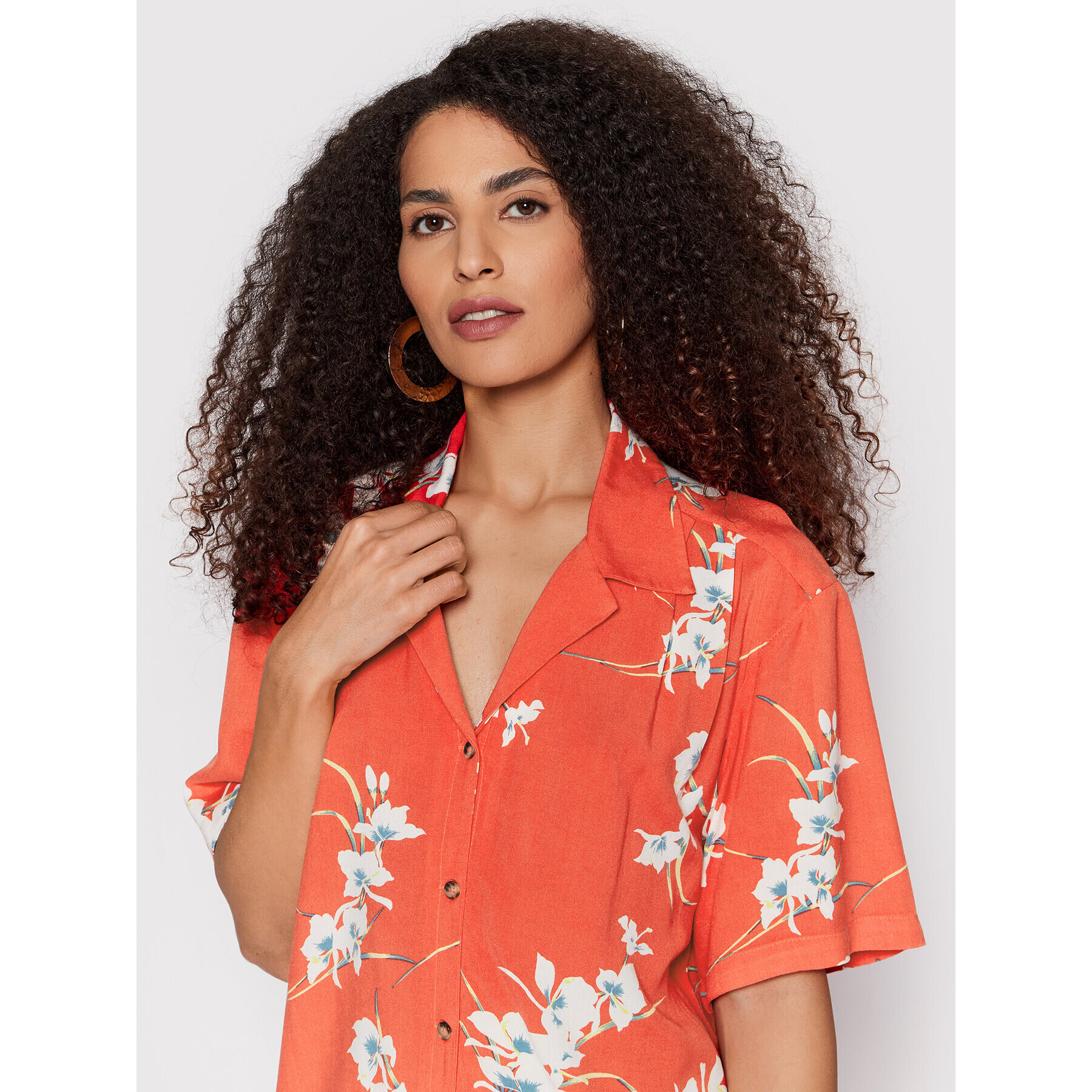 Volcom Рокля тип риза Retro Resort B0412204 Червен Oversize - Pepit.bg