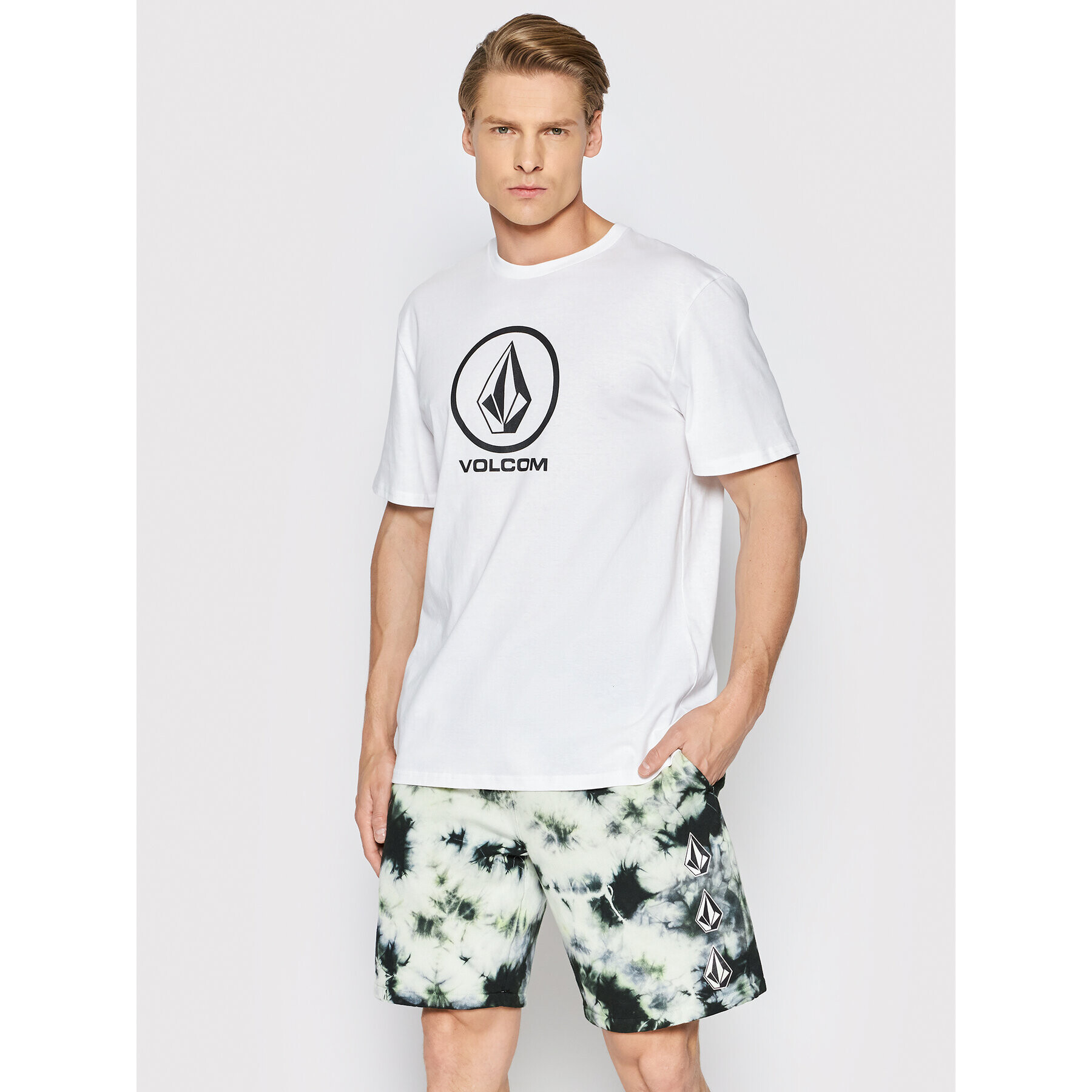 Volcom Тишърт Crisp Stone A3512205 Бял Classic Fit - Pepit.bg