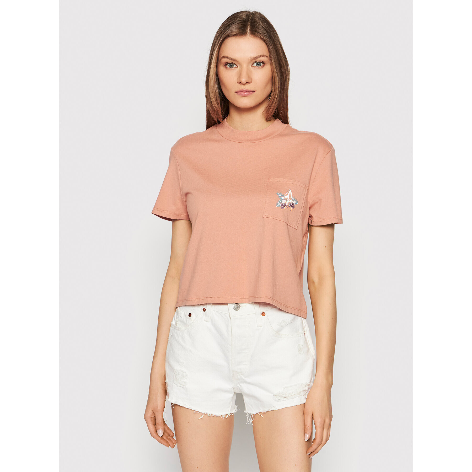 Volcom Тишърт Pocket Dial B3512201 Розов Relaxed Fit - Pepit.bg