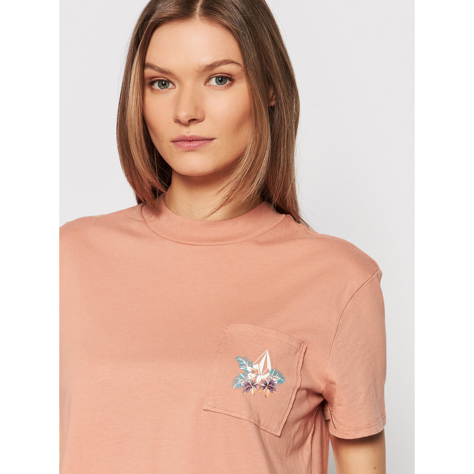 Volcom Тишърт Pocket Dial B3512201 Розов Relaxed Fit - Pepit.bg