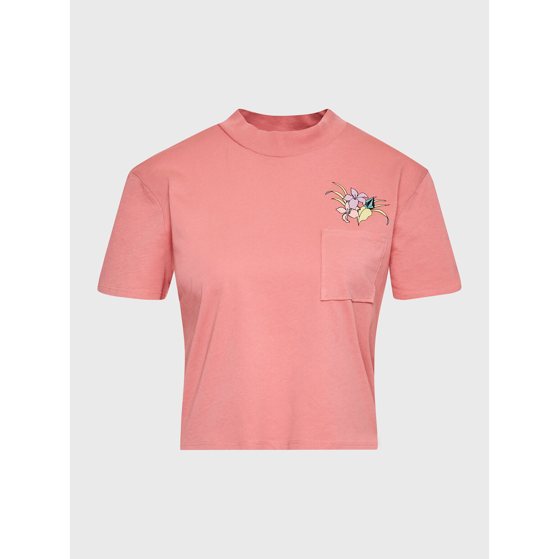 Volcom Тишърт Pocket Dial B3512301 Розов Cropped Fit - Pepit.bg