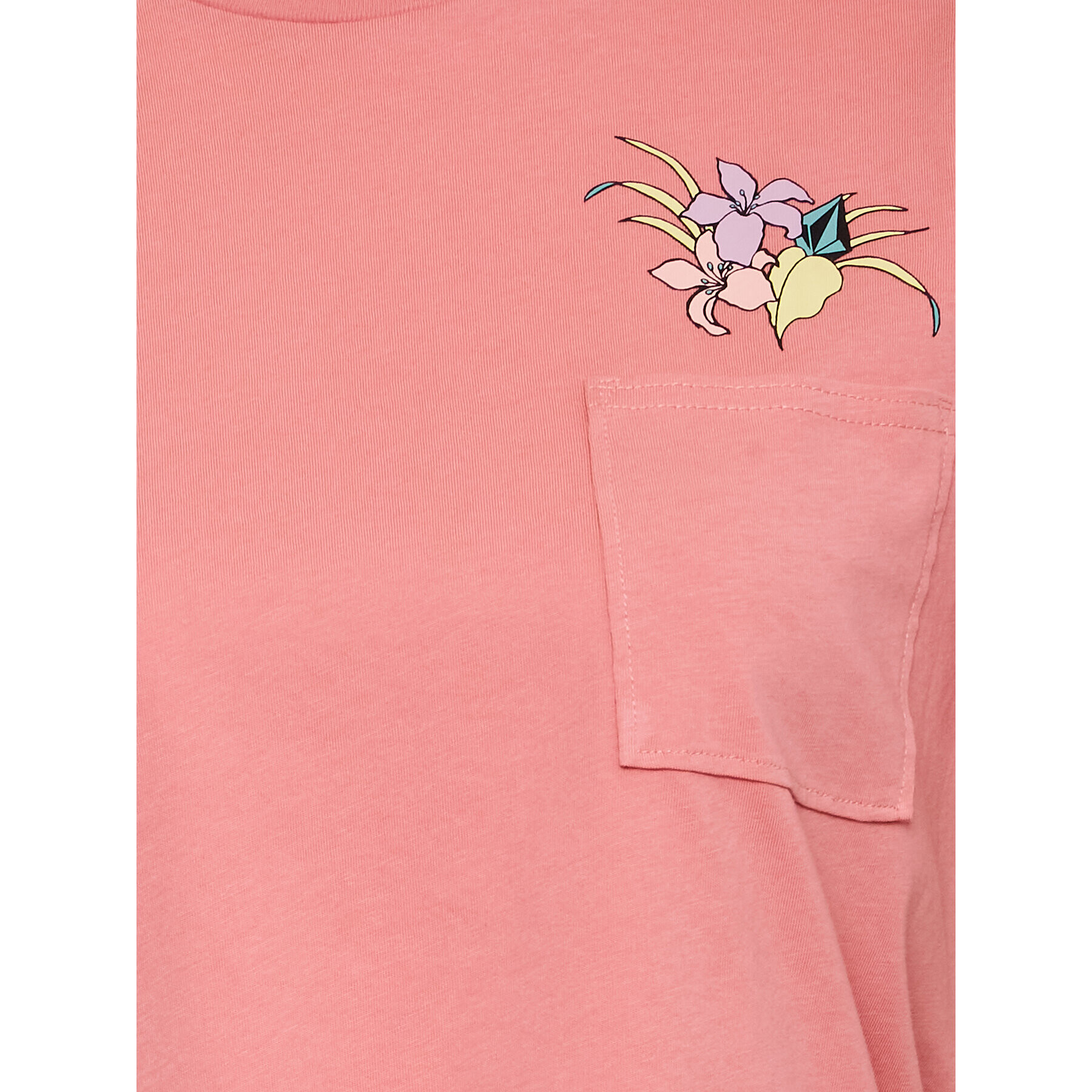 Volcom Тишърт Pocket Dial B3512301 Розов Cropped Fit - Pepit.bg