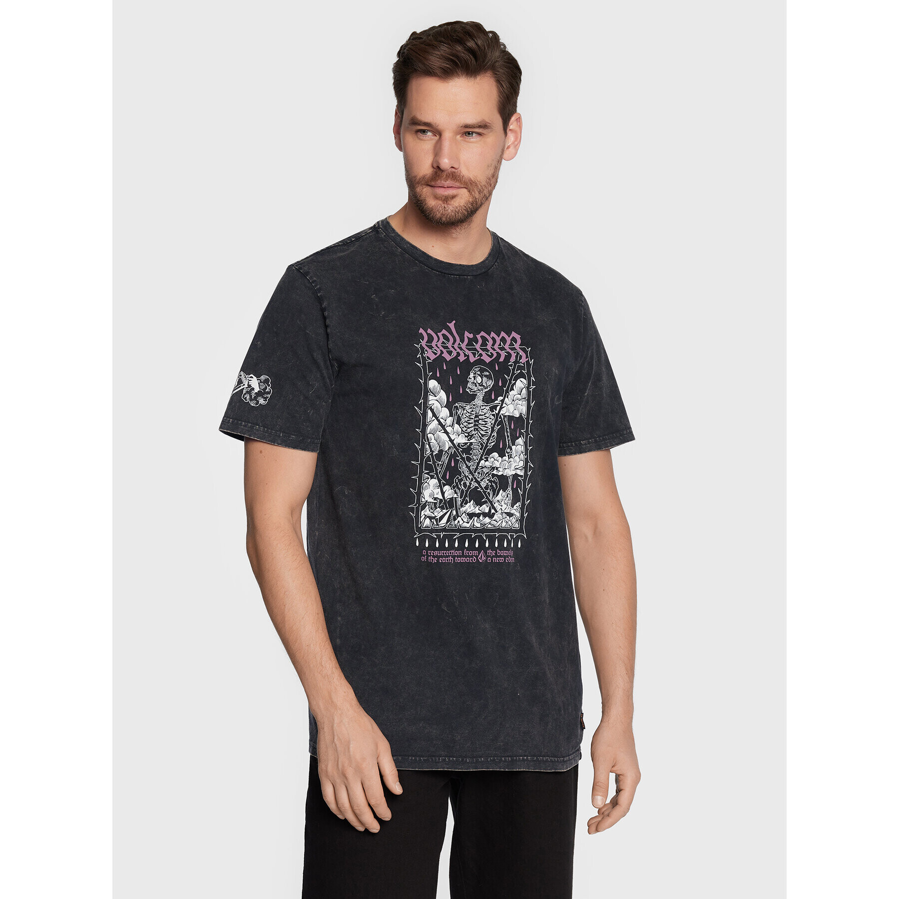 Volcom Тишърт Vaderetro A5232206 Черен Modern Fit - Pepit.bg