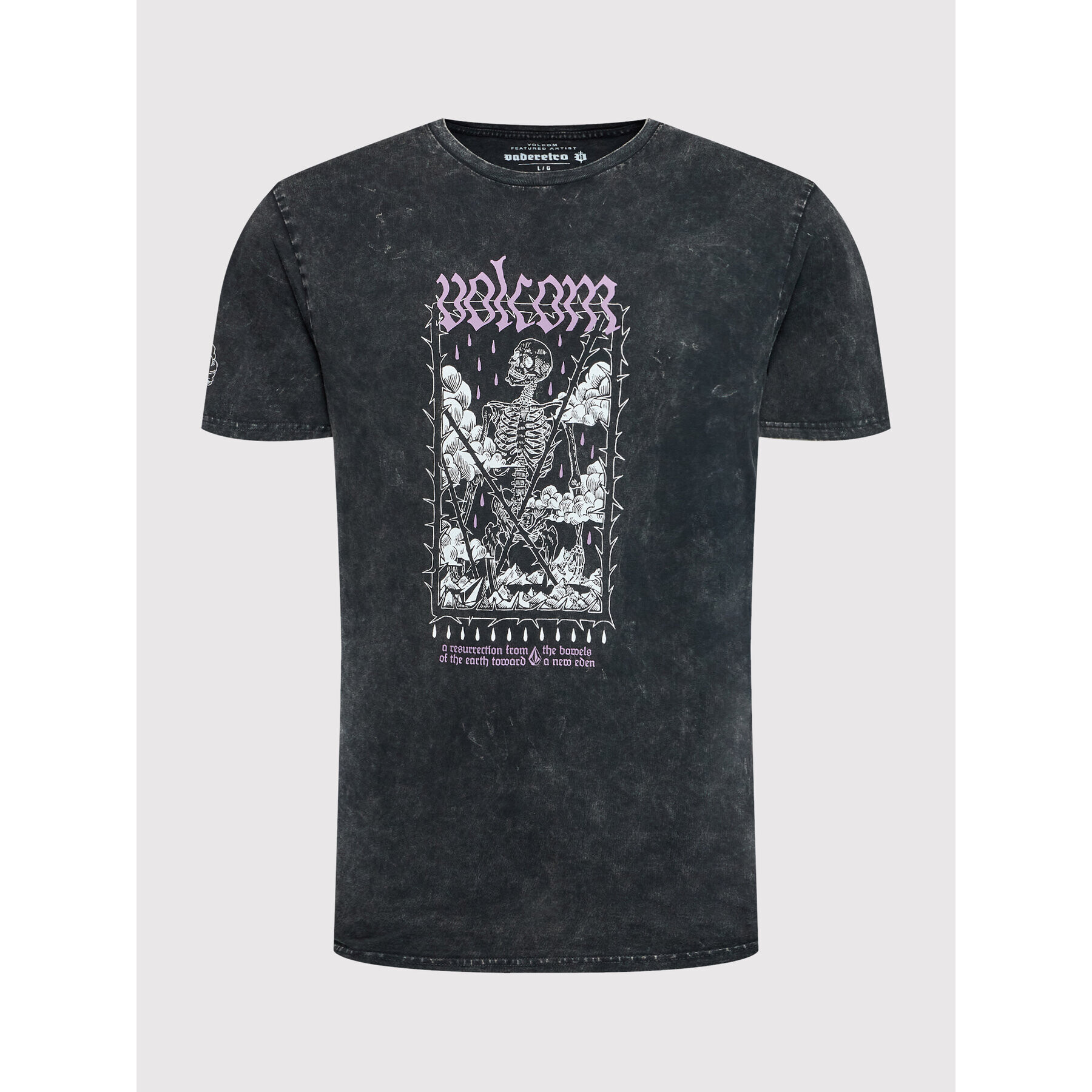 Volcom Тишърт Vaderetro A5232206 Черен Modern Fit - Pepit.bg