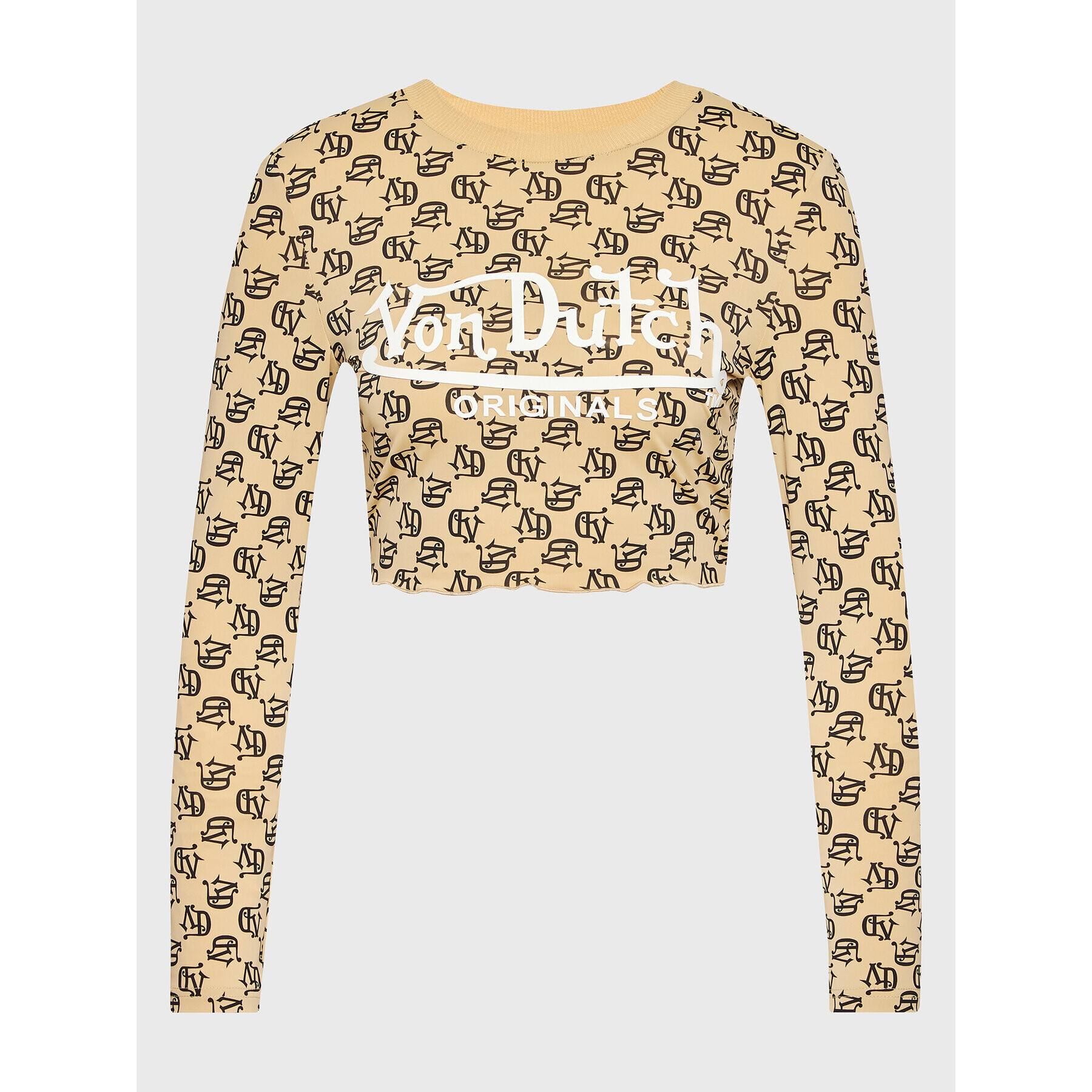 Von Dutch Блуза Baker 6224019 Бежов Slim Fit - Pepit.bg