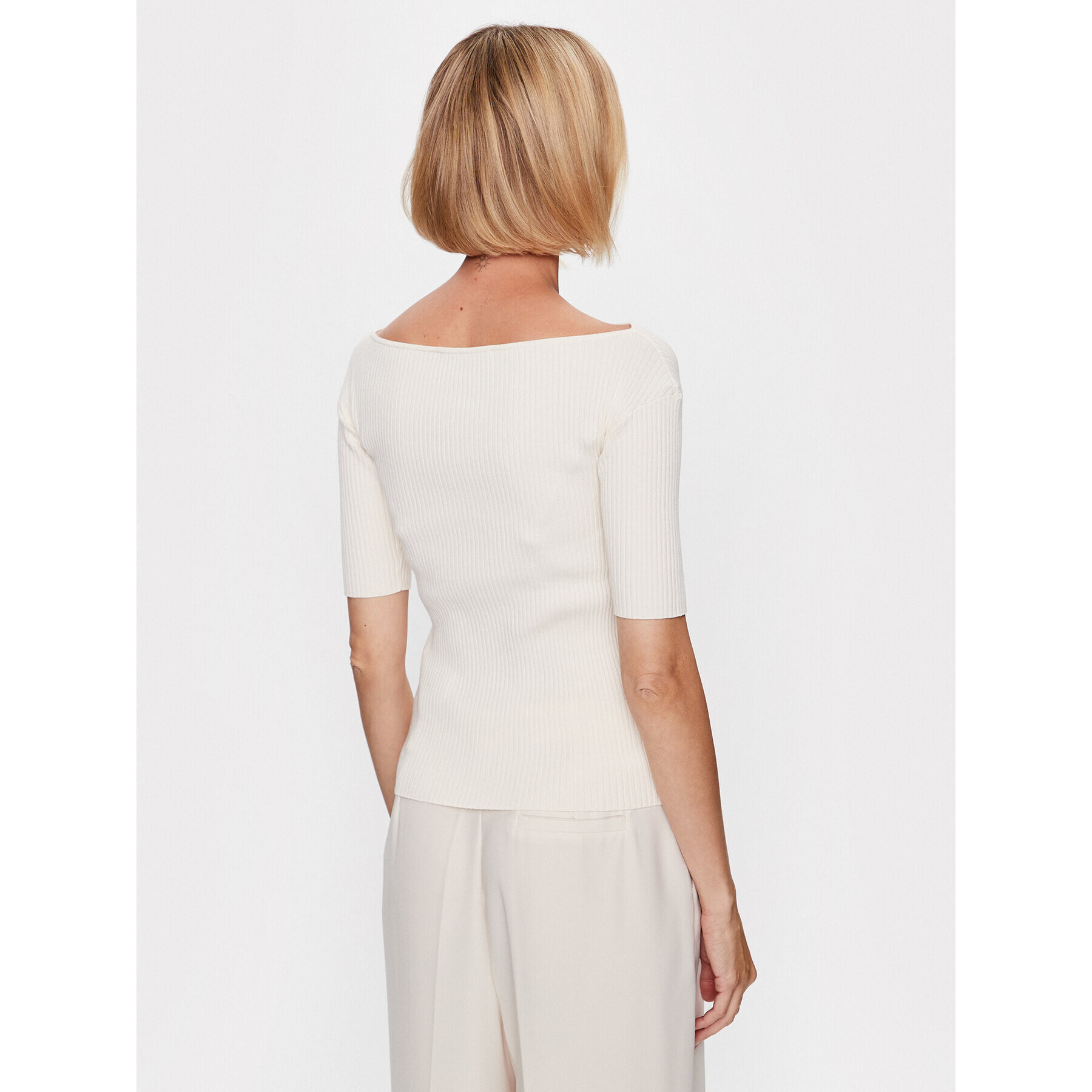 Weekend Max Mara Блуза Soraia 23536606 Екрю Slim Fit - Pepit.bg
