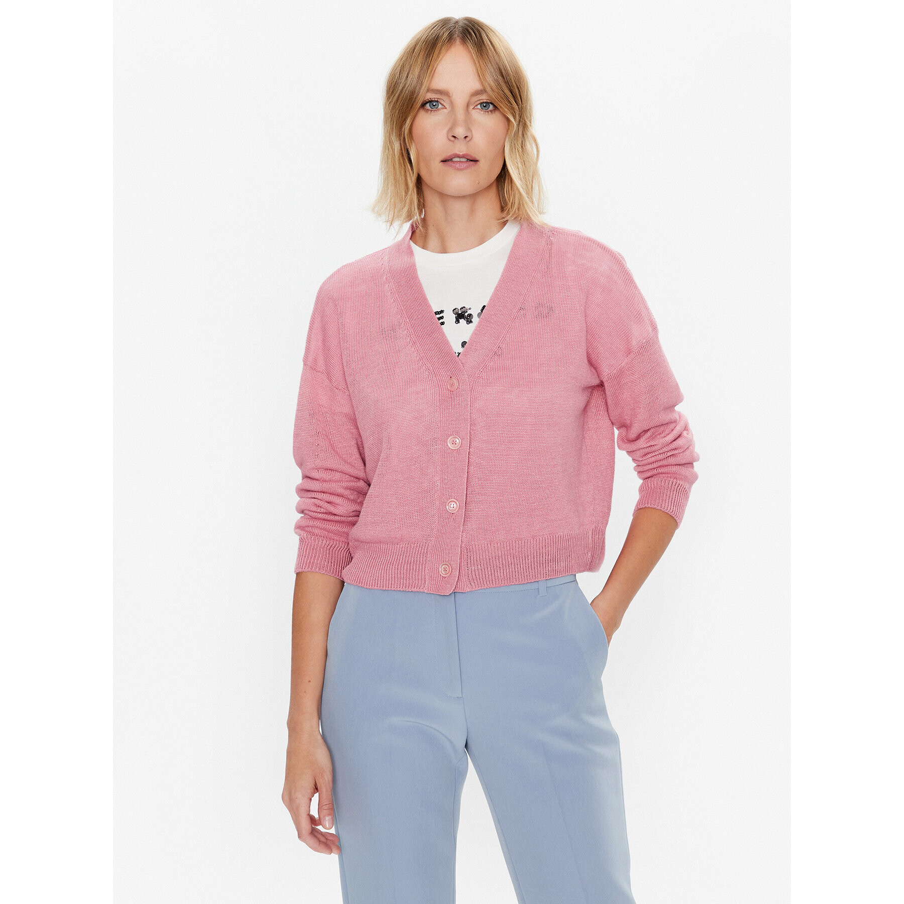 Weekend Max Mara Кардиган Daniela 2353410131 Розов Regular Fit - Pepit.bg