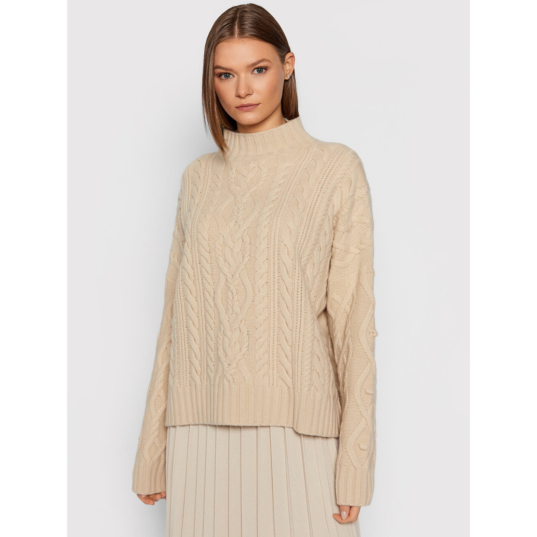 Weekend Max Mara Поло Ermes 53662113 Бежов Oversize - Pepit.bg