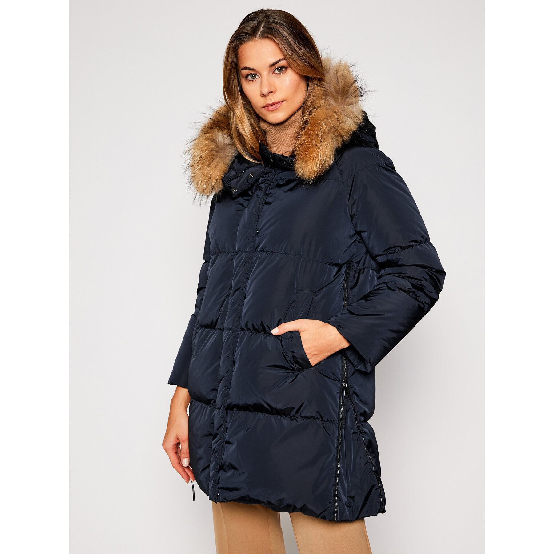 Weekend Max Mara Пухено яке Bembo 54961003 Тъмносин Regular Fit - Pepit.bg