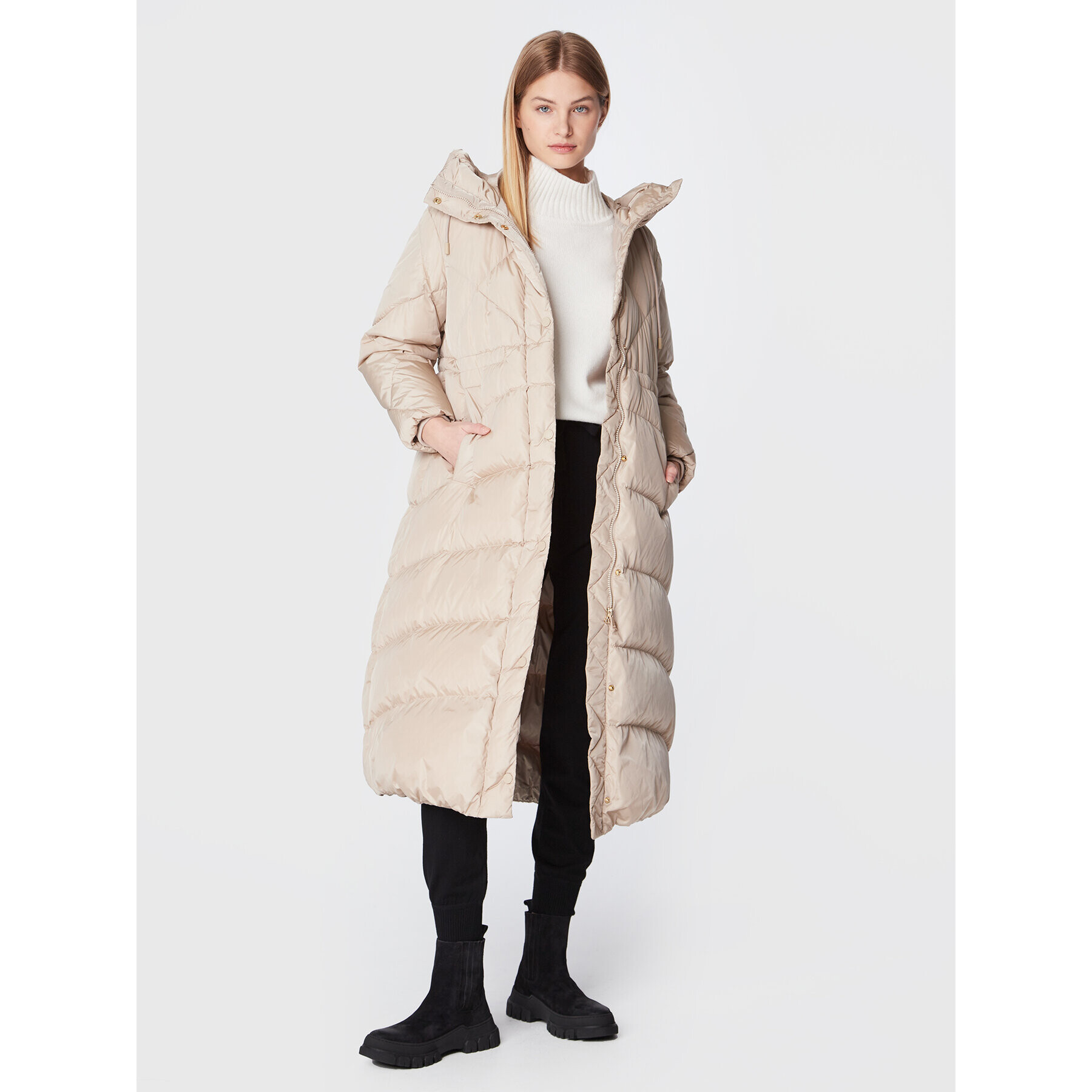 Weekend Max Mara Пухено яке Zebio 54960423 Бежов Relaxed Fit - Pepit.bg