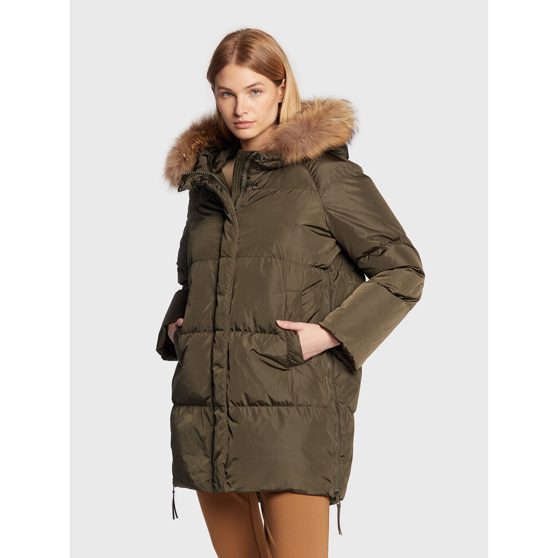 Weekend Max Mara Пухено яке Bembo 54961123 Каки Regular Fit - Pepit.bg