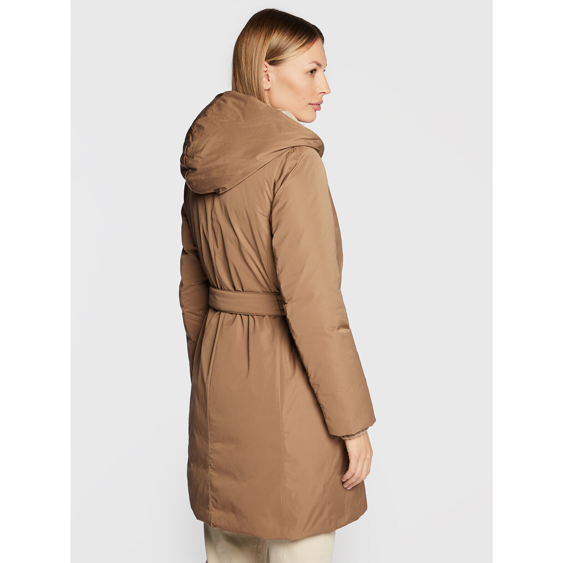 Weekend Max Mara Пухено яке Eguale 54961023 Бежов Regular Fit - Pepit.bg