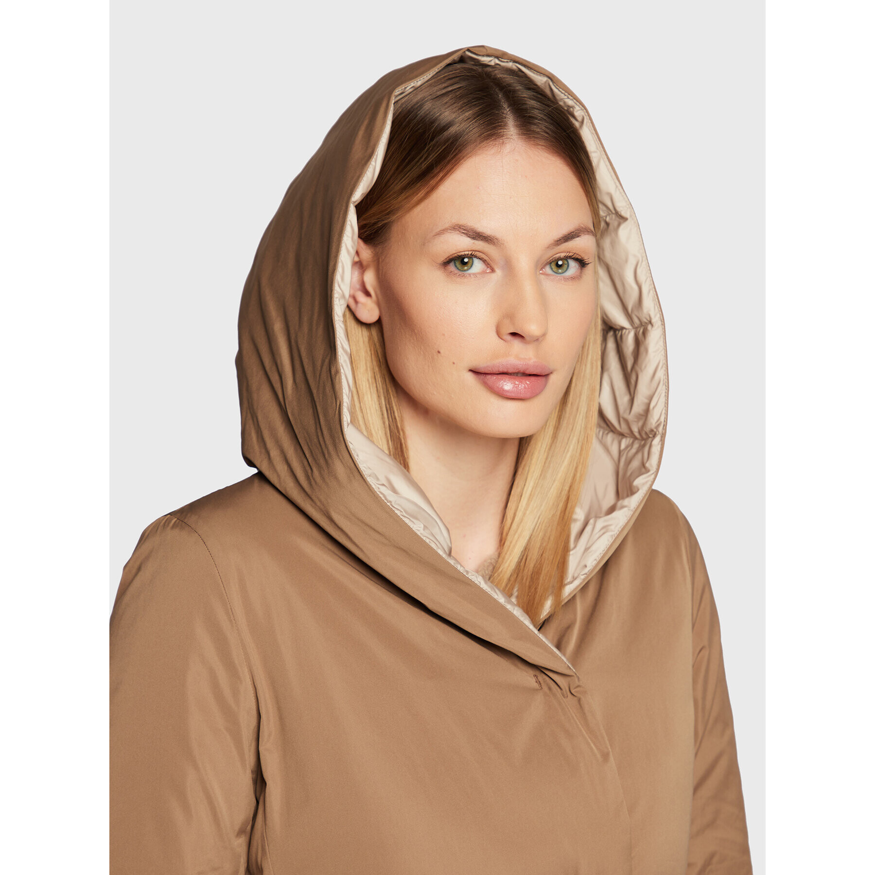 Weekend Max Mara Пухено яке Eguale 54961023 Бежов Regular Fit - Pepit.bg