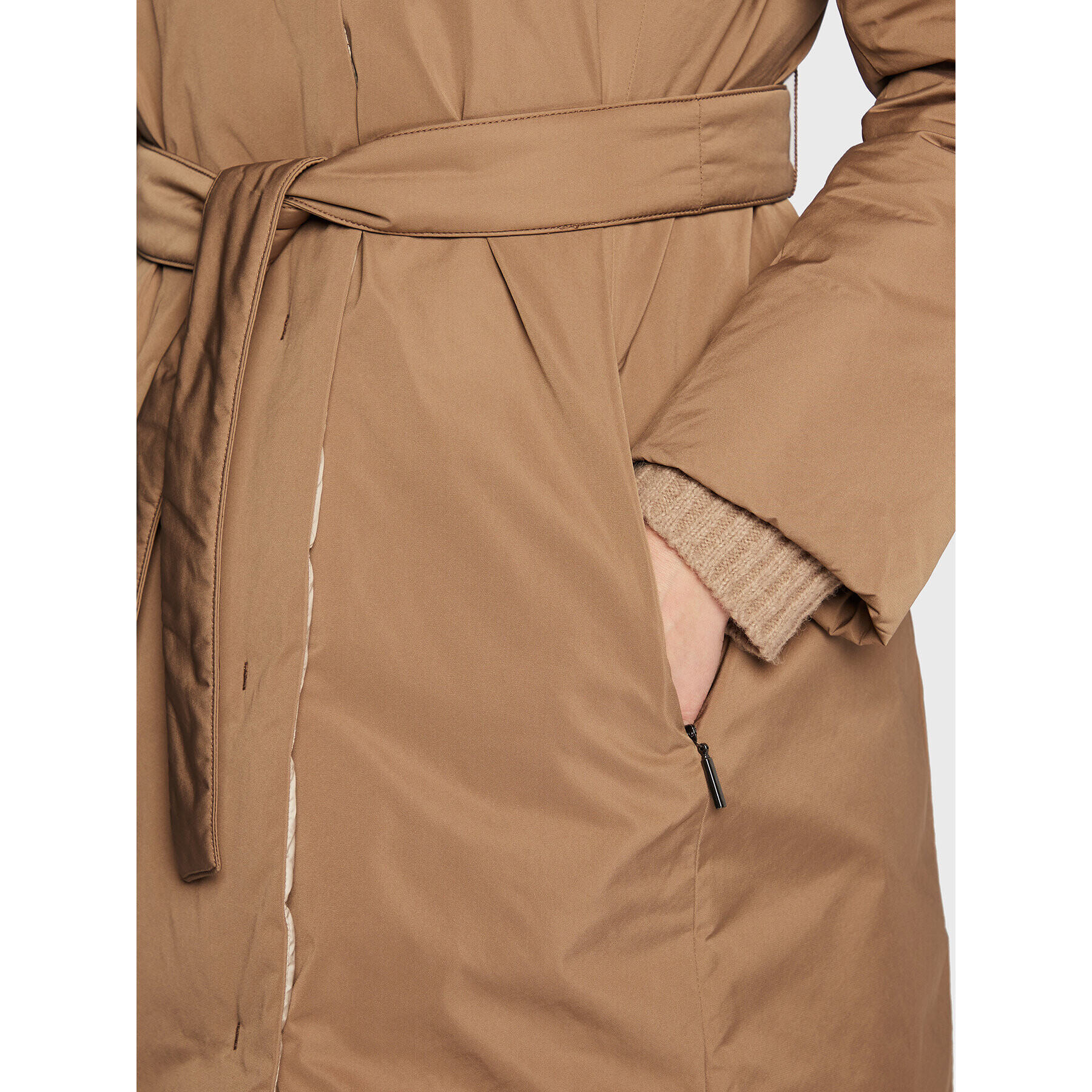 Weekend Max Mara Пухено яке Eguale 54961023 Бежов Regular Fit - Pepit.bg
